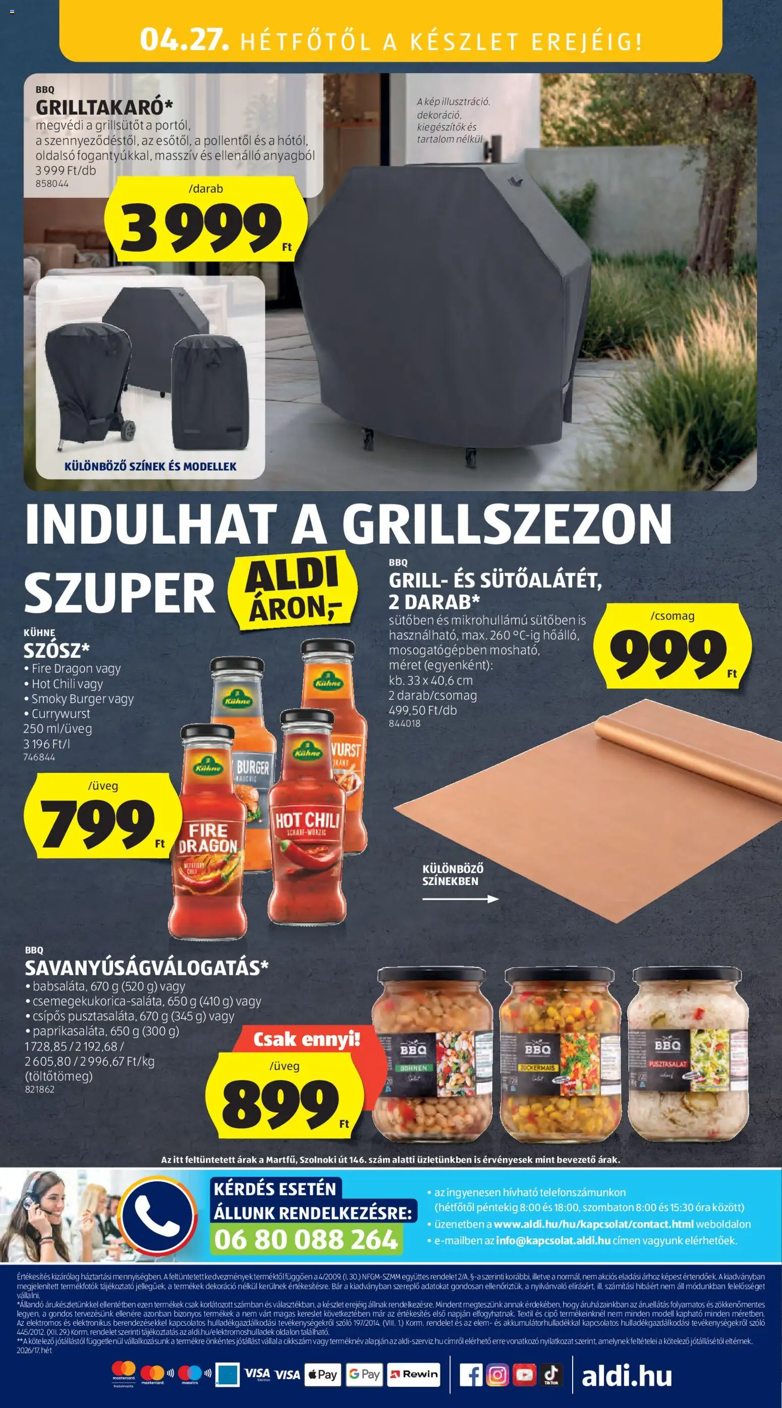 Aldi akciós ujság - amely érvényes a következő dátumtól: 23.04.2026 | Oldal: 56 | Termékek: Chili, Szőlő, Grill, Óra