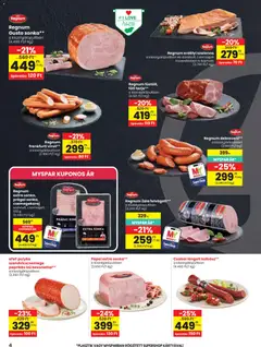 Spar akciós újság - amely érvényes a következő dátumtól: 16.04.2026 | Oldal: 4 | Termékek: Debreceni, Tarja, Lángolt kolbász, Szalonna
