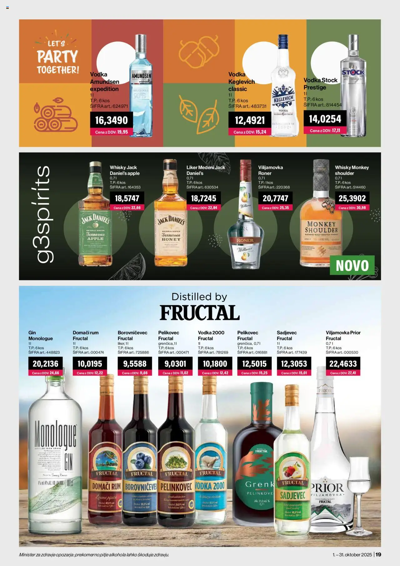 Novi Mercator katalog ponudbe – veljaven od 01.10.2025 | Stran: 19 | Izdelki: Kos, Gin, Vodka