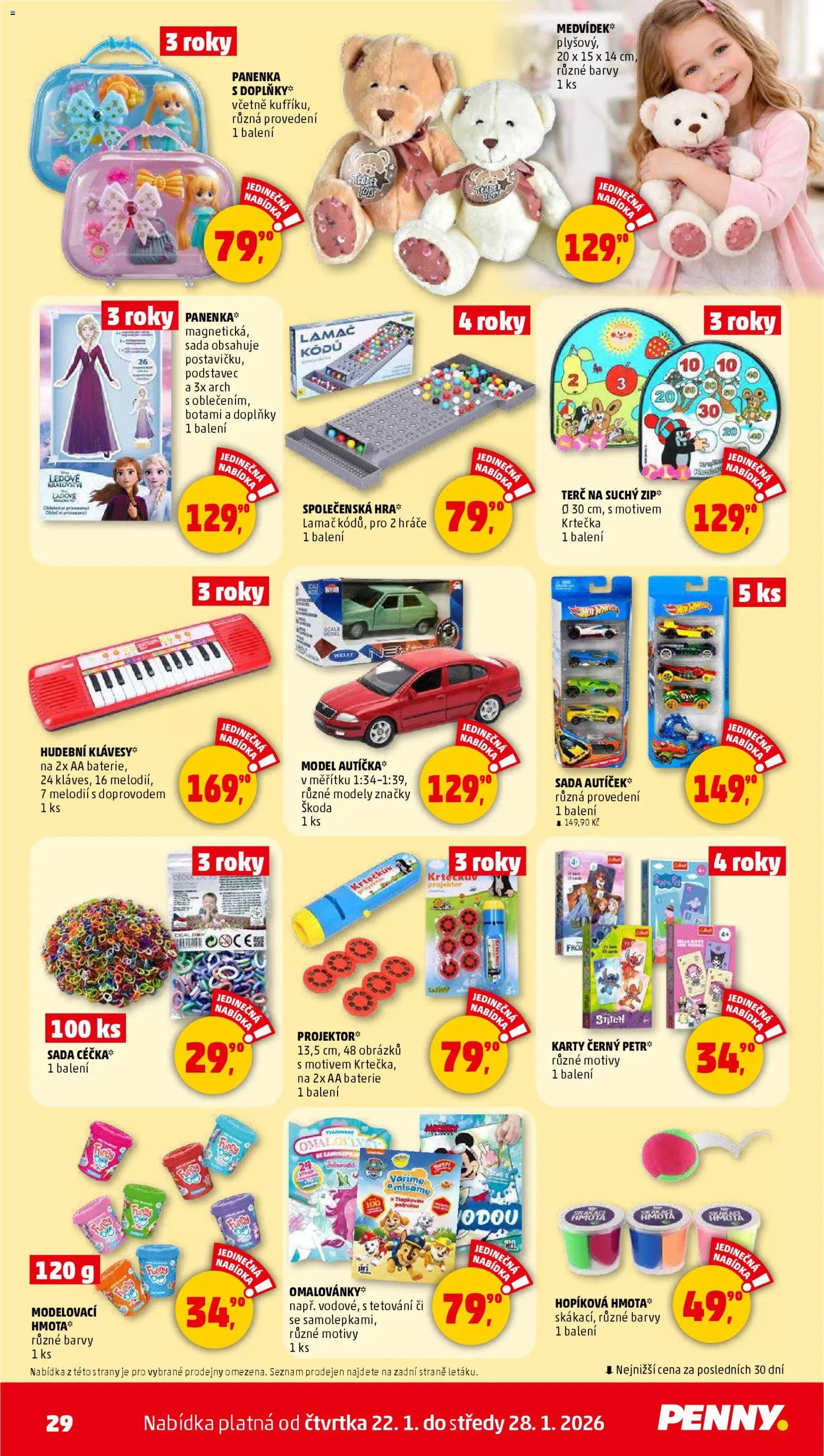 Penny Market leták - Čtvrtečník od 22.01.2026 | Strana: 29 | Produkty: Panenka, Terč, Modely, Barvy