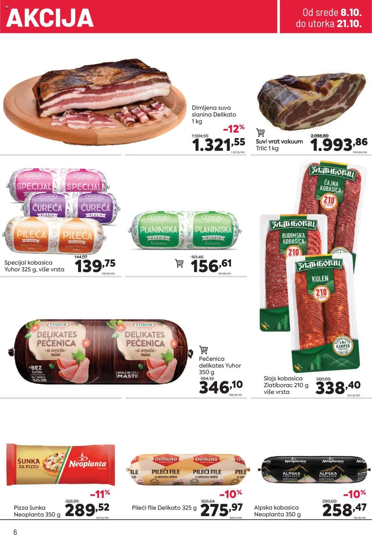 PerSu katalog - važi od 08.10.2025 | Strana: 6 | Proizvode: Pileći file, Pile, Slanina, Pečenica