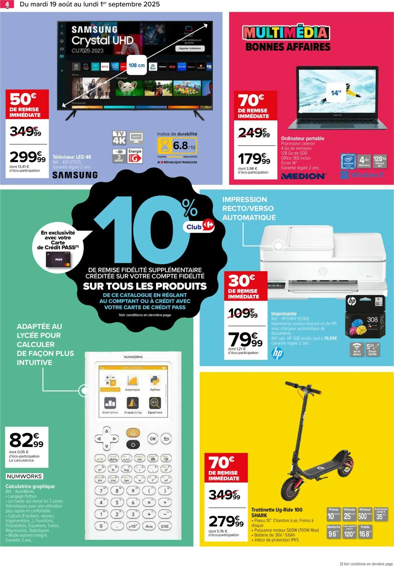  | Page: 4 | Produits: Pneus, Calculatrice, Ordinateur portable, Televiseur led 4K