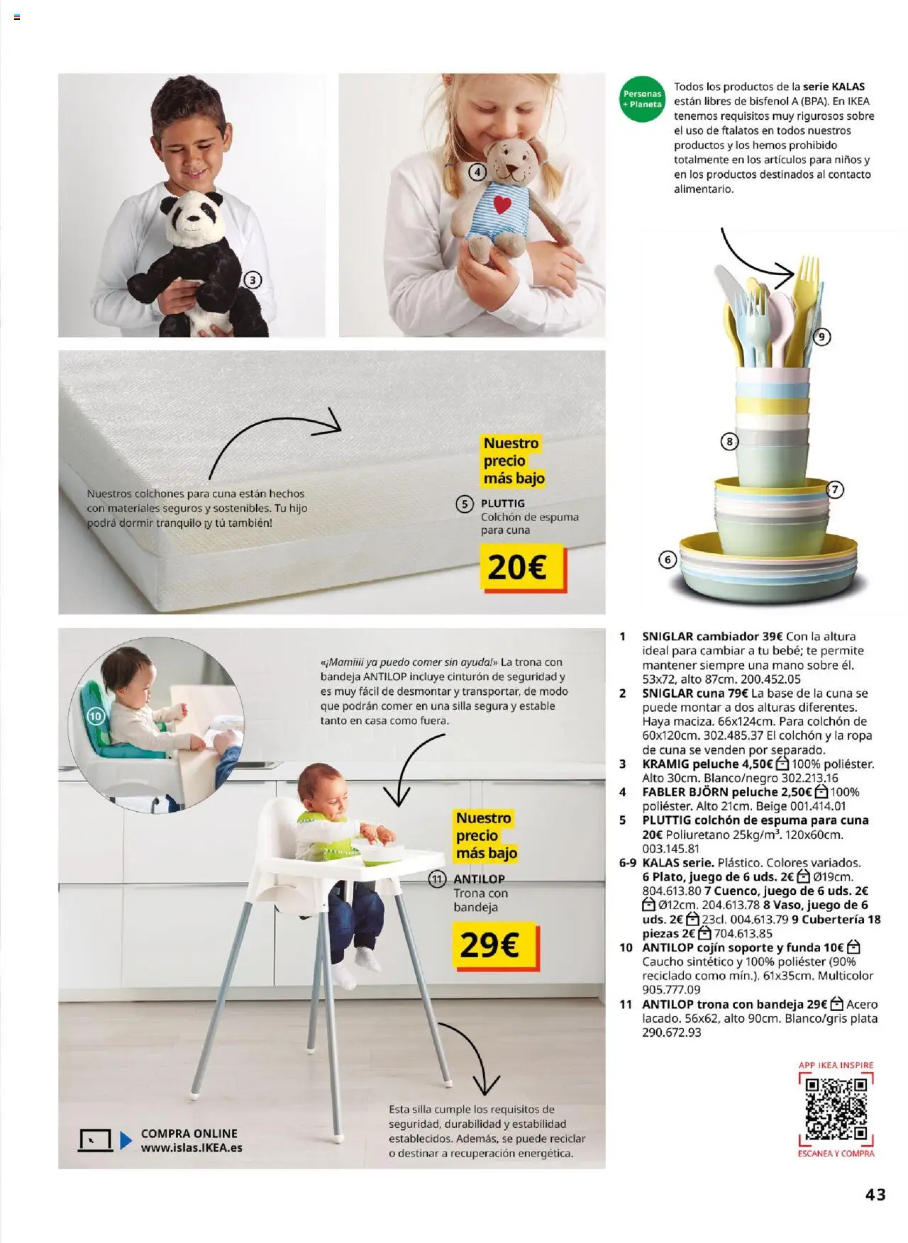 Catálogo IKEA Precios bajos. Muy bajos │ válido desde el 04.02.2025 | Página: 43 | Productos: Té, Cojín, Cubertería, Silla