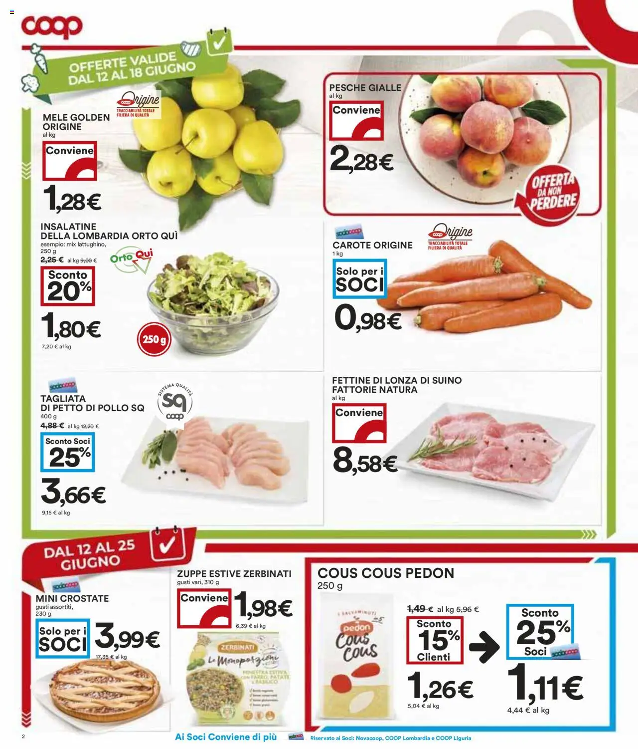 Volantino COOP del 12.06.2025 | Pagina: 2 | Prodotti: Pollo, Mele, Patate, Suino
