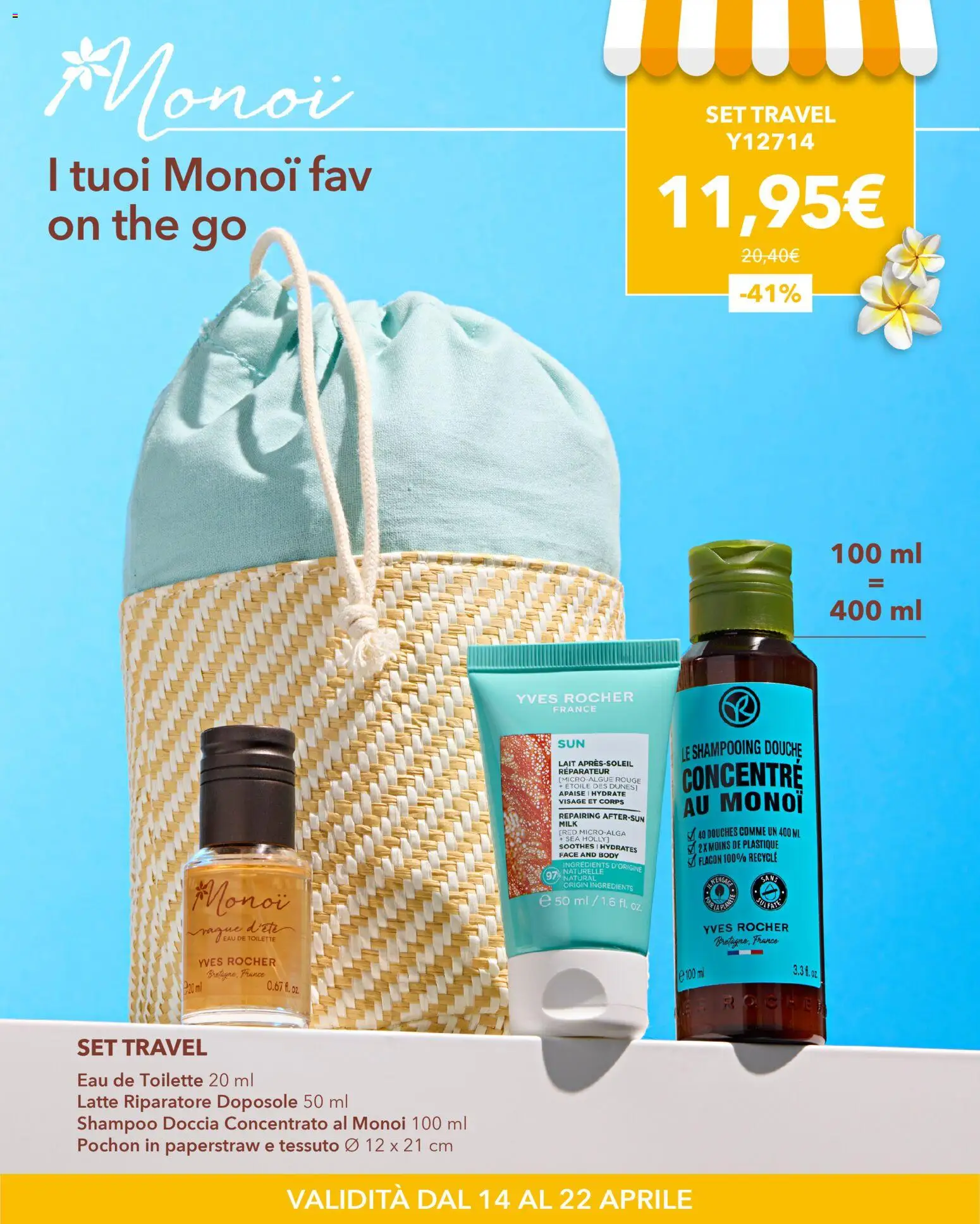 Volantino Yves Rocher del 14.04.2026 | Pagina: 7 | Prodotti: Shampoo, Latte, The, Doccia