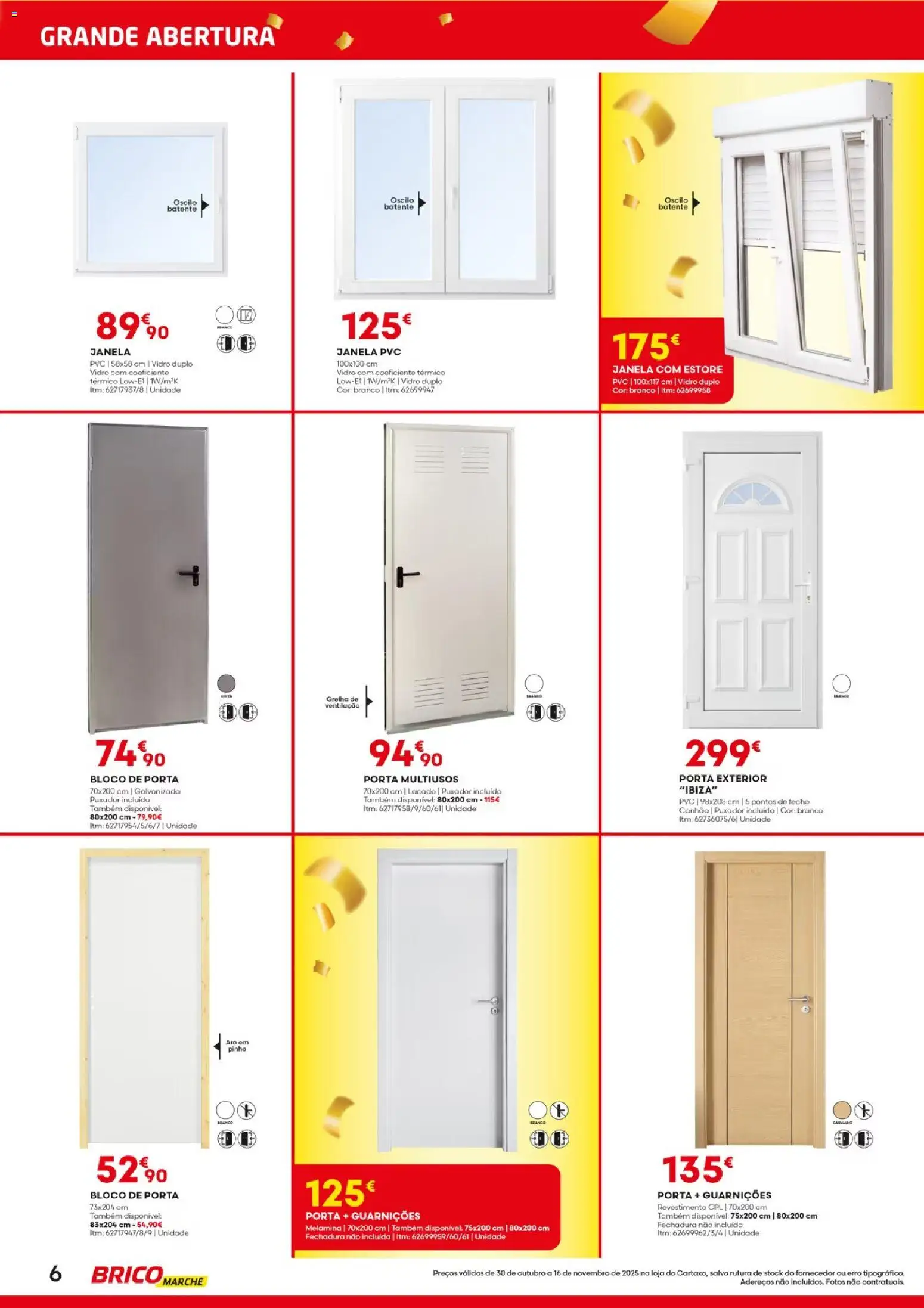 BricoMarché - Folheto Abertura Cartaxo │ válido de 30.10.2025 | Página: 6 | Produtos: Porta, Janela