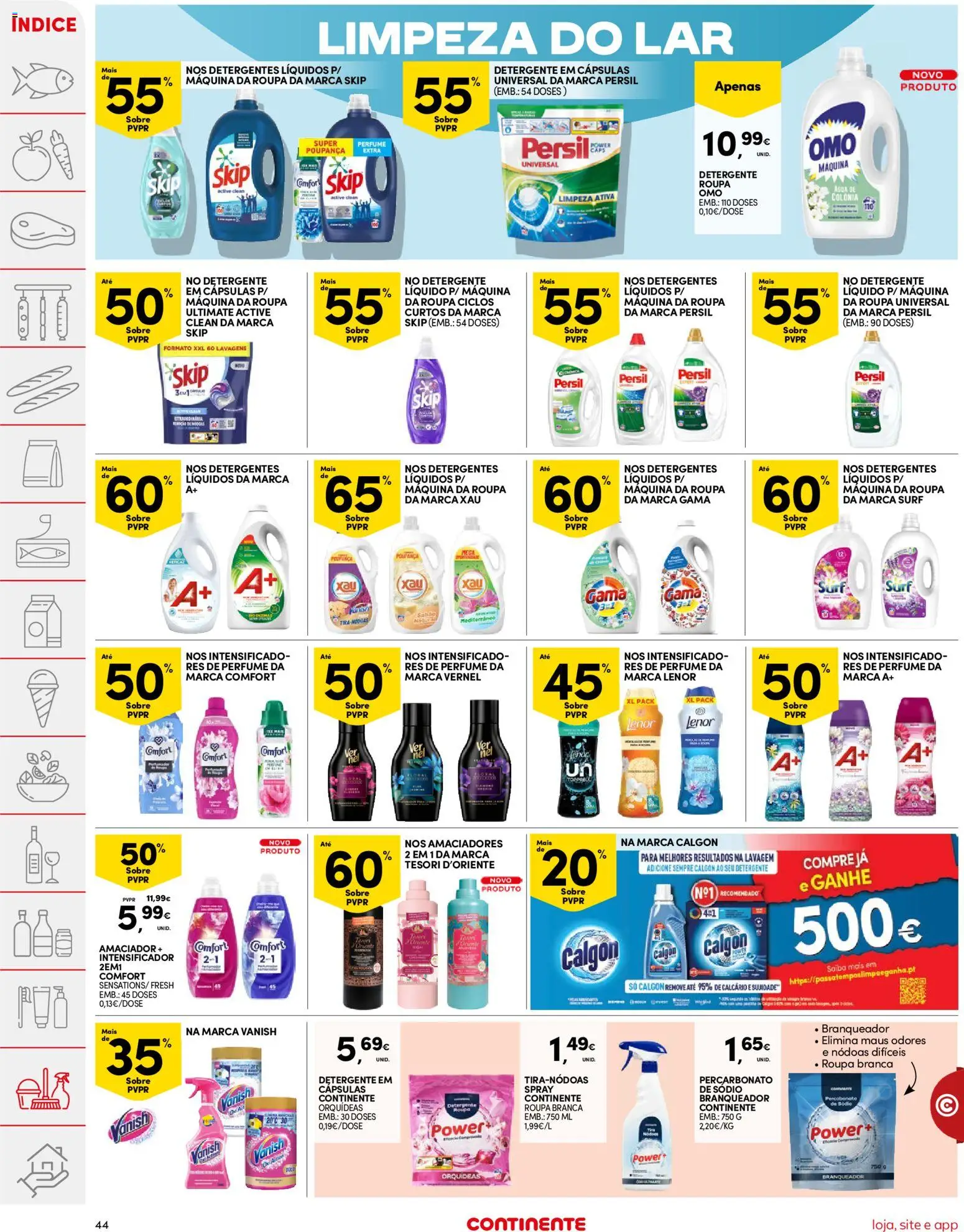 Continente folheto │ válido de 07.04.2026 | Página: 44 | Produtos: Agua, Máquina de lavar, Perfume, Detergente