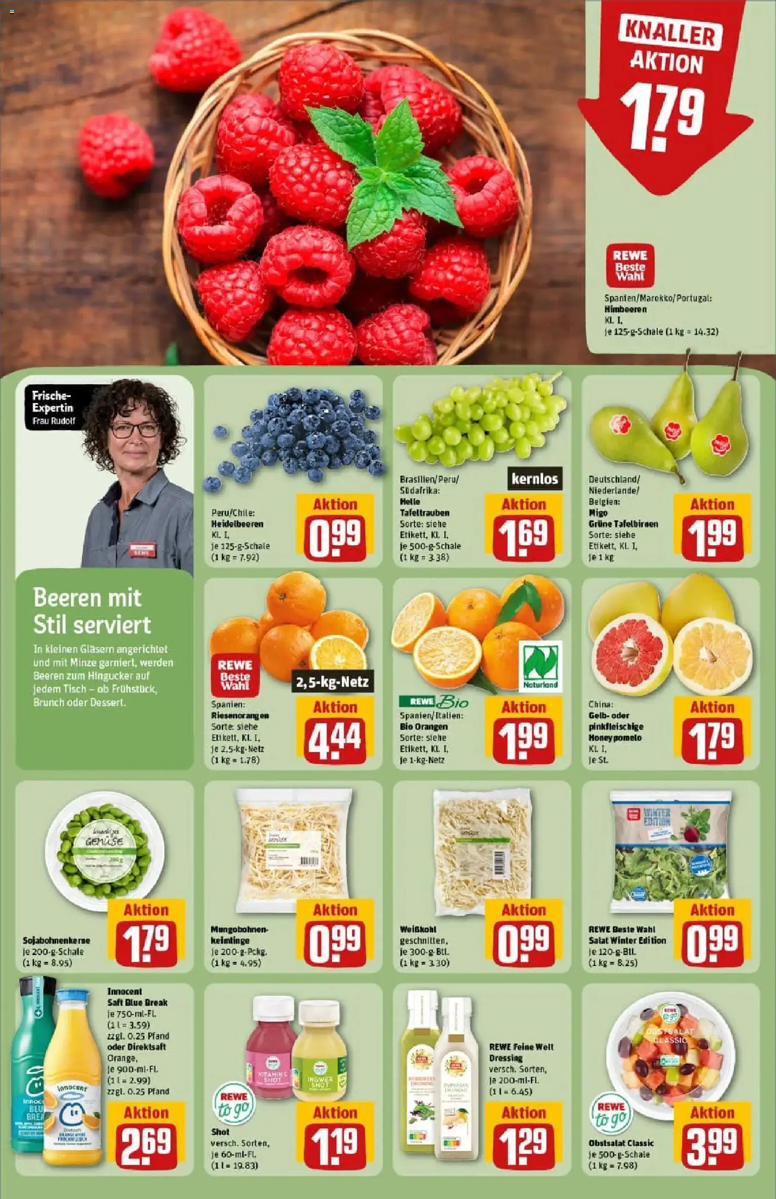Rewe prospekt Hamburg	 – gültig ab 26.01.2026 | Seite: 6 | Produkte: Tisch, Orangen, Heidelbeeren, Saft
