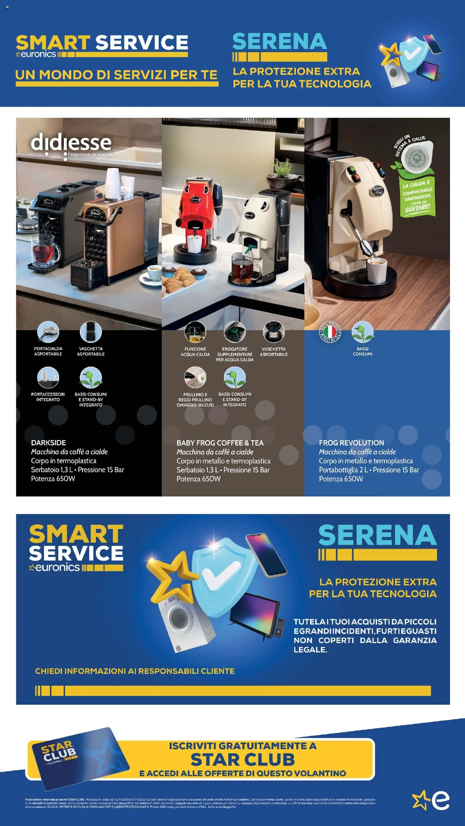 Volantino Euronics del 13.11.2025 | Pagina: 116 | Prodotti: Macchina da caffe, Caffè, Tè, Acqua