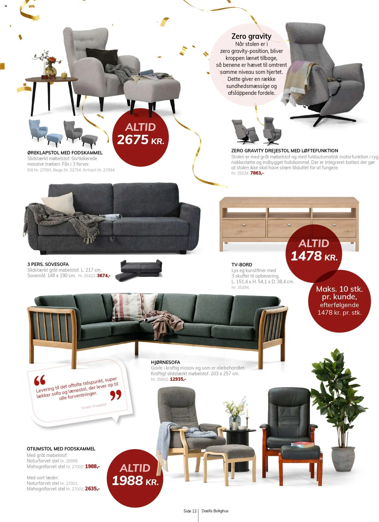 Daells Bolighus tilbudsavis – gyldig fra 29.10.2025 | Side: 12 | Produkter: Sofa, Hjørnesofa, Søm, Batteri