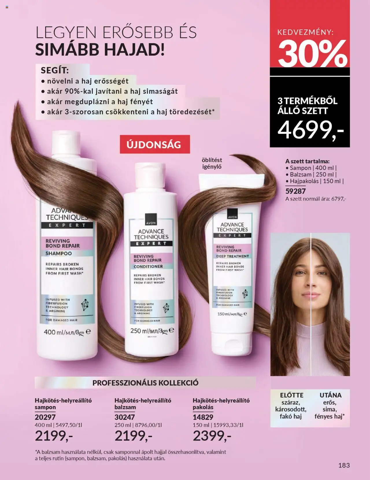 Avon akciós ujság - amely érvényes a következő dátumtól: 01.10.2025 | Oldal: 187 | Termékek: Hajpakolás, Sampon