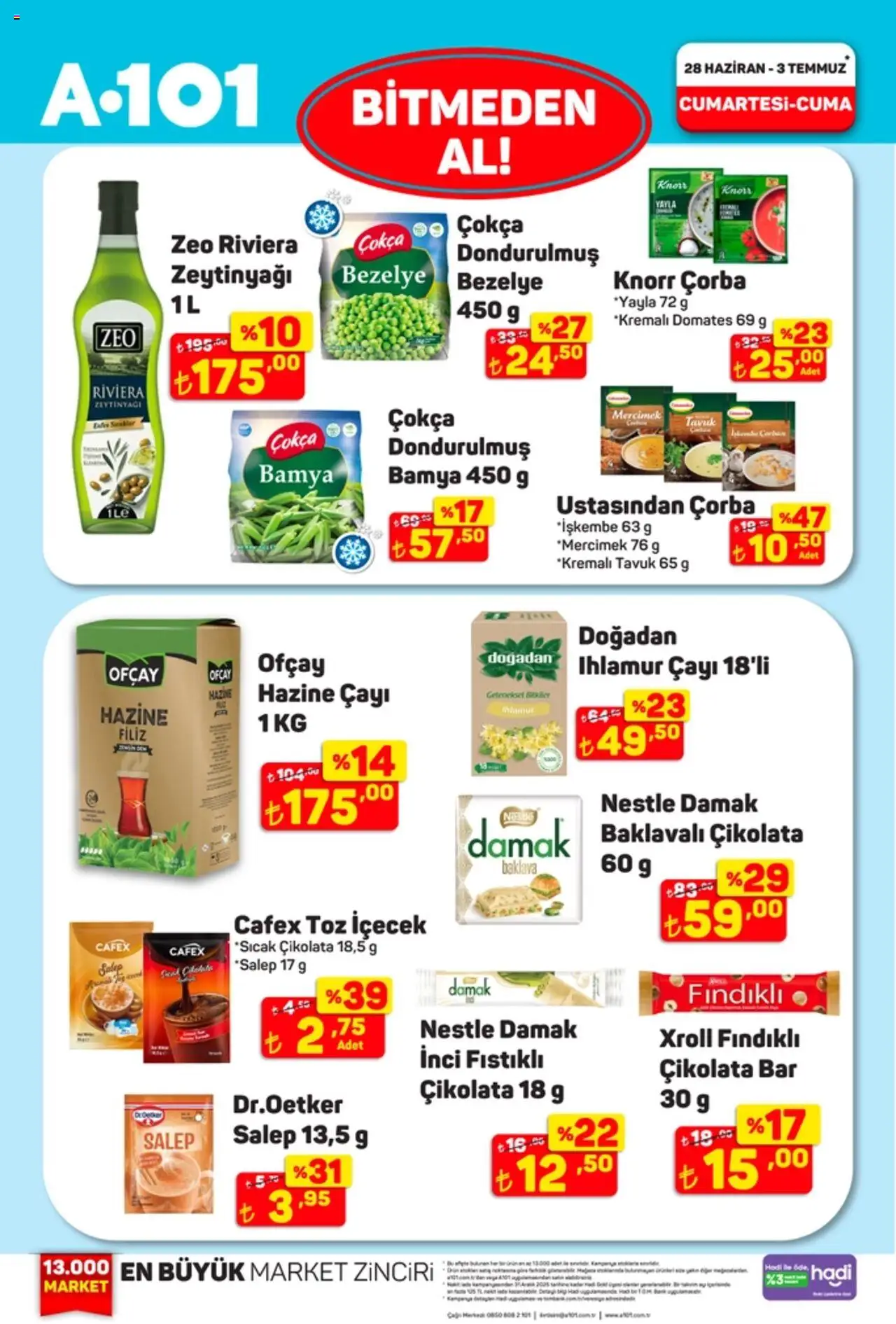 A101 Katalog - 27.06.2025 tarihinden itibaren geçerlidir | Sayfa: 5 | Ürünler: Ravioli, Ihlamur, Çikolata, Bamya