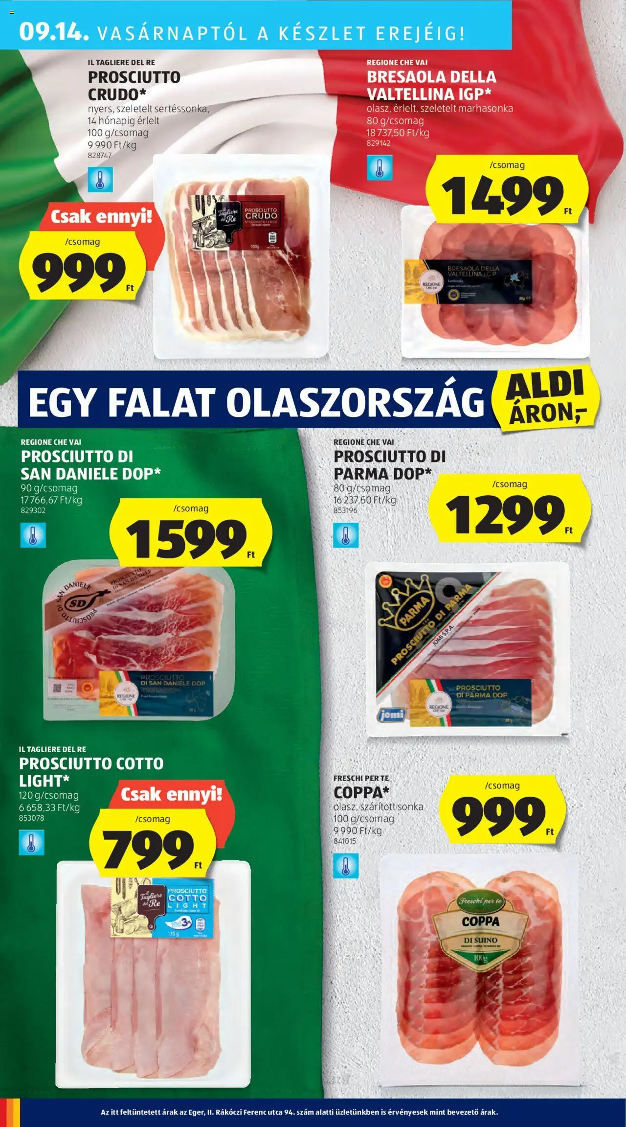 Aldi akciós ujság - amely érvényes a következő dátumtól: 11.09.2025 | Oldal: 34 | Termékek: Sonka, Bresaola