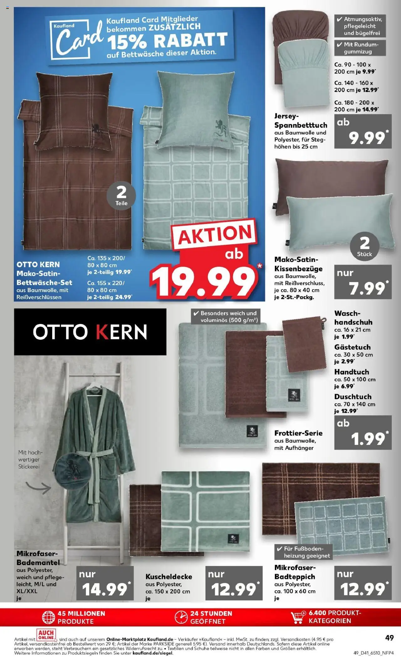 Kaufland prospekt Emmerich Am Rhein	 – gültig ab 09.10.2025 | Seite: 49 | Produkte: Bettwäsche, Bademantel