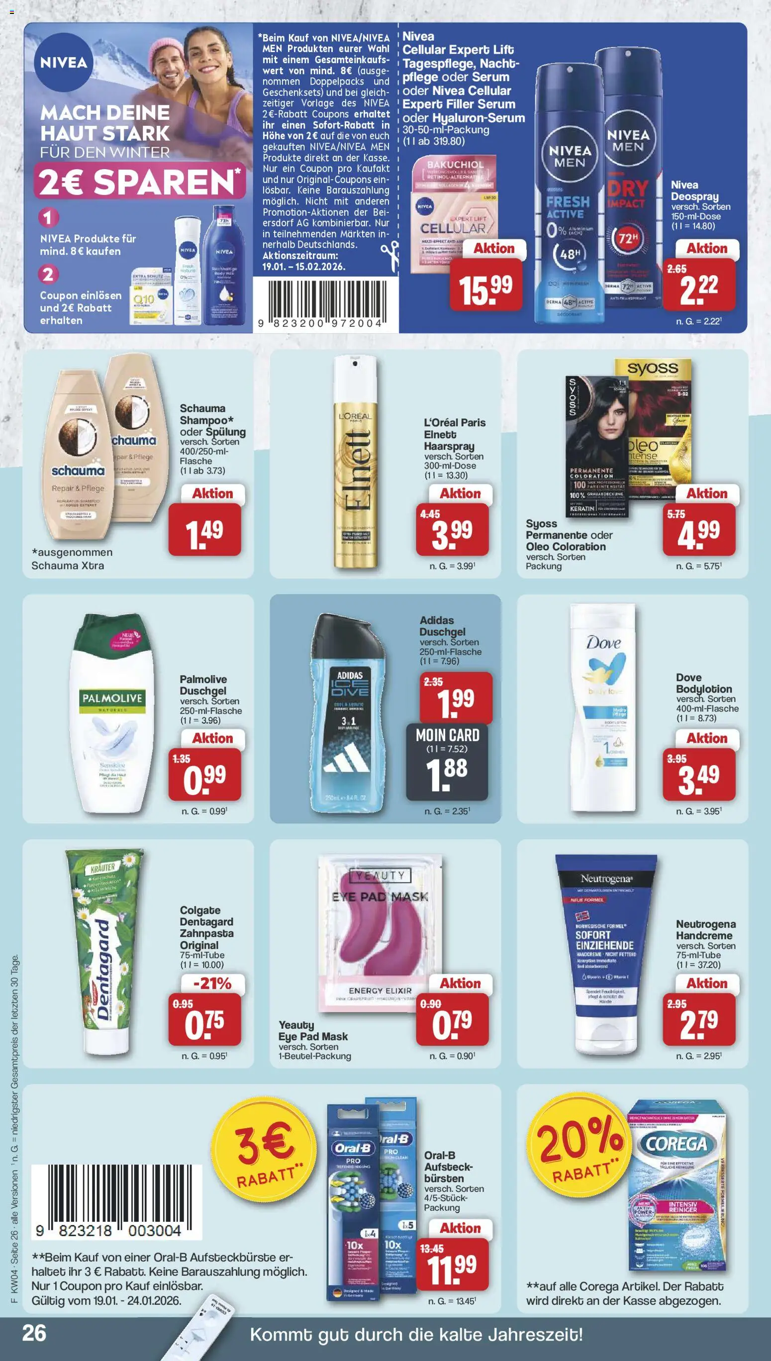 Famila Nordwest Prospekt 	 – gültig ab 19.01.2026 | Seite: 26 | Produkte: Energy, Spülung, Grapefruit, Zahnpasta