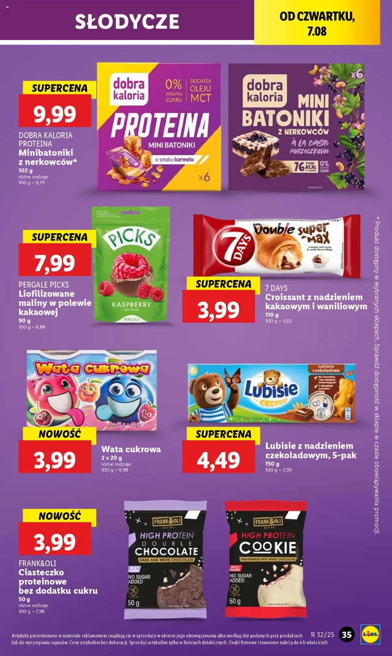 Lidl Gazetka od 07.08.2025 | Strona: 43 | Produkty: Słodycze, Maliny, Ciasto