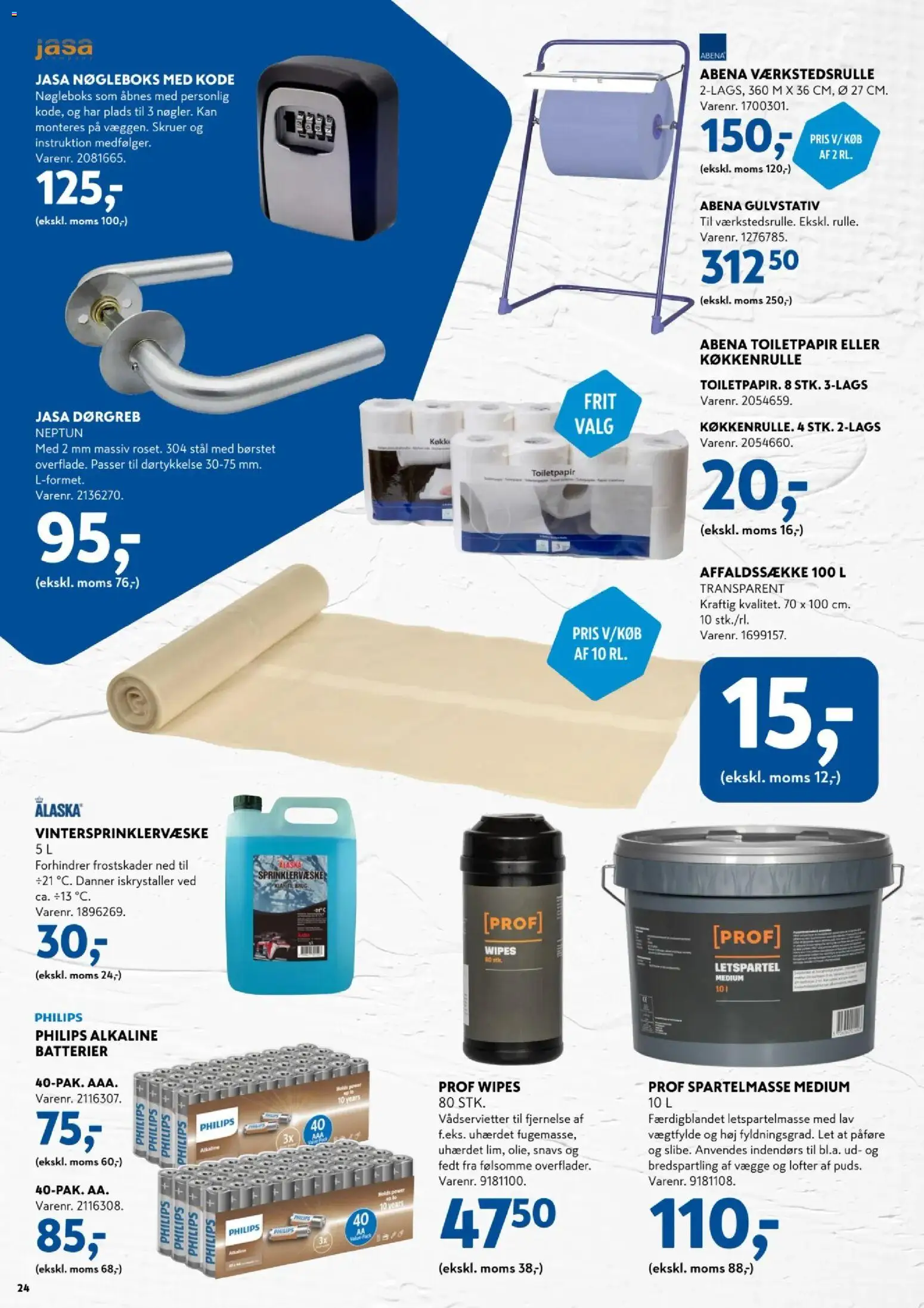 Davidsen tilbudsavis – gyldig fra 02.11.2025 | Side: 24 | Produkter: Batterier, Spartelmasse, Søm