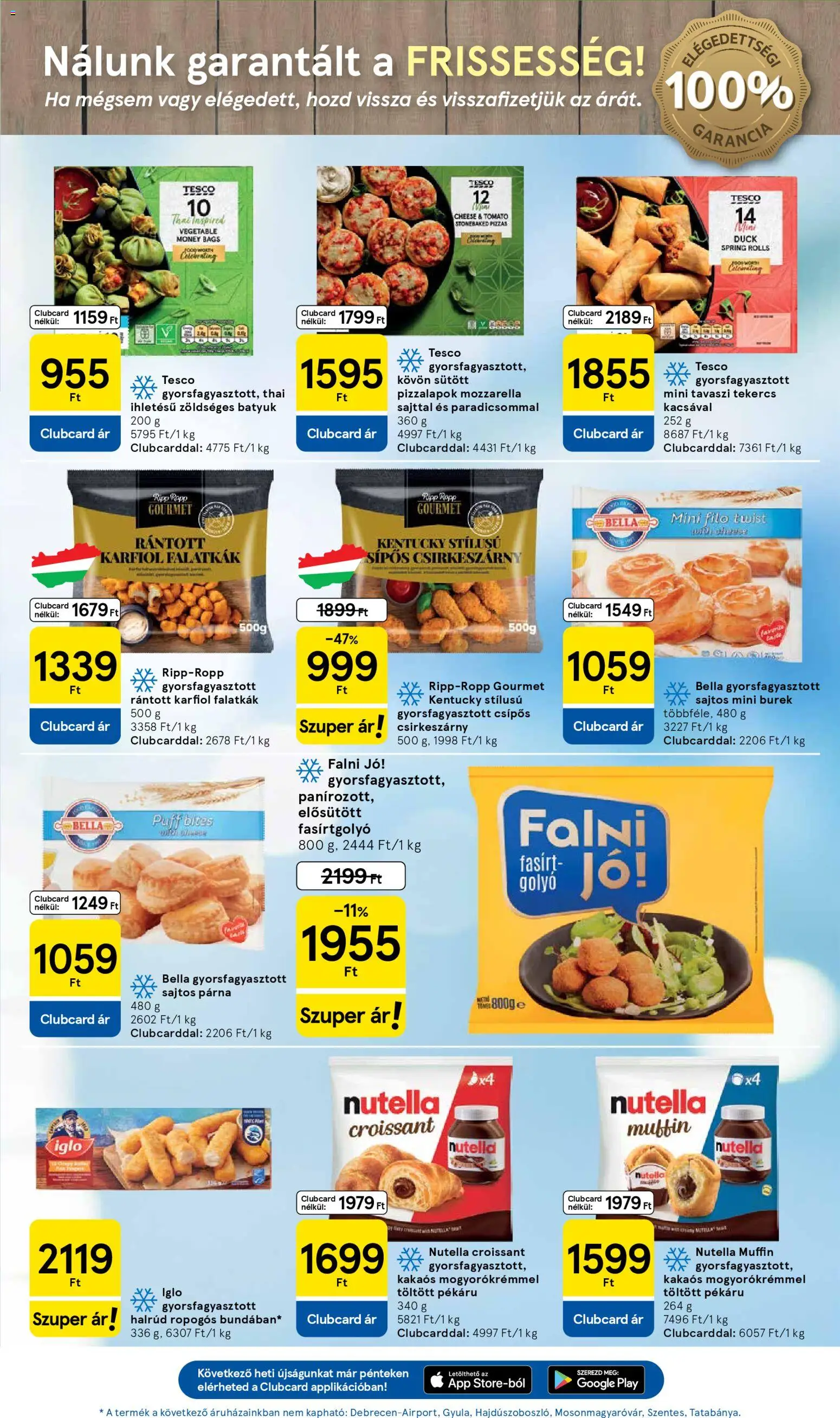 Tesco akciós ujság - amely érvényes a következő dátumtól: 12.03.2026 | Oldal: 17 | Termékek: Mozzarella, Croissant, Nutella, Párna