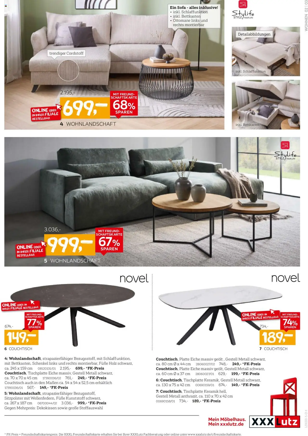 XXXL Lutz Wohnen-Preishits! - gültig ab dem 04.08.2025 | Seite: 3 | Produkte: Wohnlandschaft, Sofa, Couchtisch