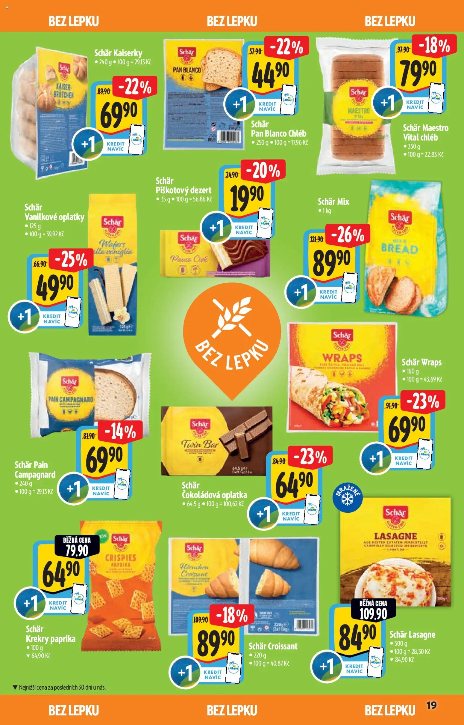 Albert katalog - Hypermarket od 14.01.2026 | Strana: 19 | Produkty: Chléb, Krekry, Lasagne, Oplatky