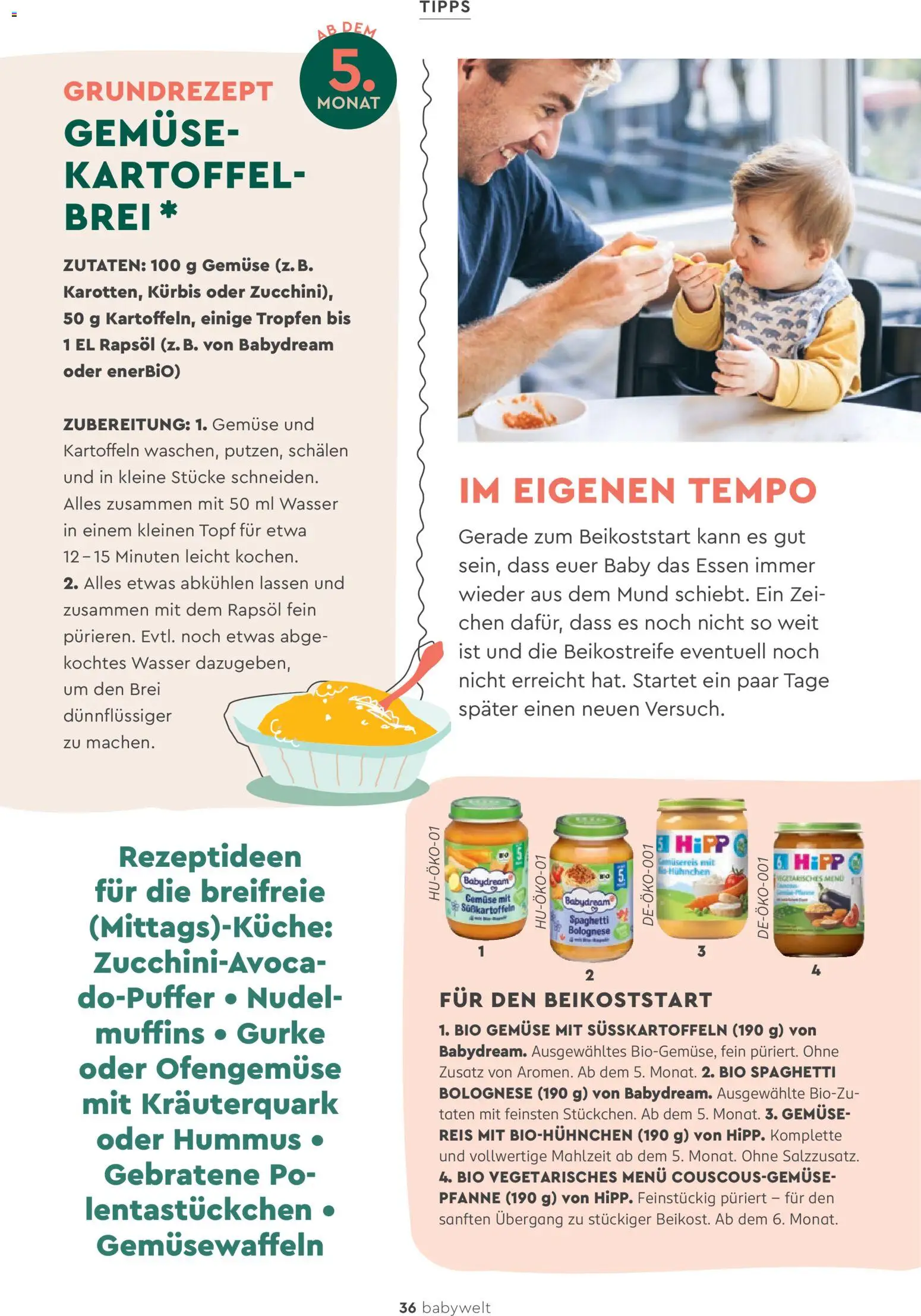 Rossmann babywelt Elternmagazin – gültig ab 11.12.2025 | Seite: 36 | Produkte: Kartoffeln, Wasser, Kürbis, Reis