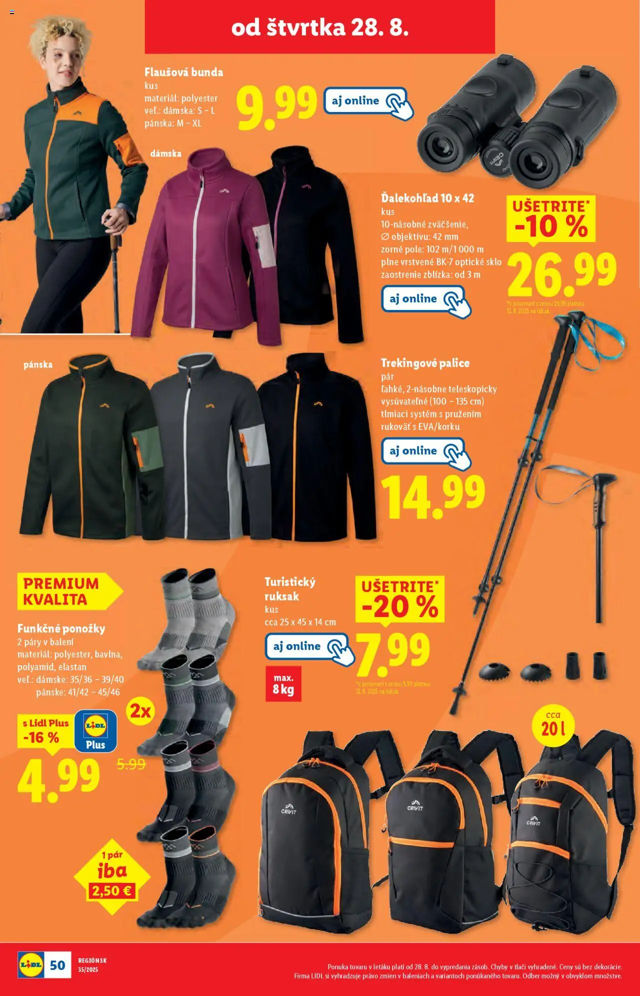 Lidl leták │ platný od 25.08.2025 | Strana: 84 | Produkty: Bunda, Ponožky, Ruksak