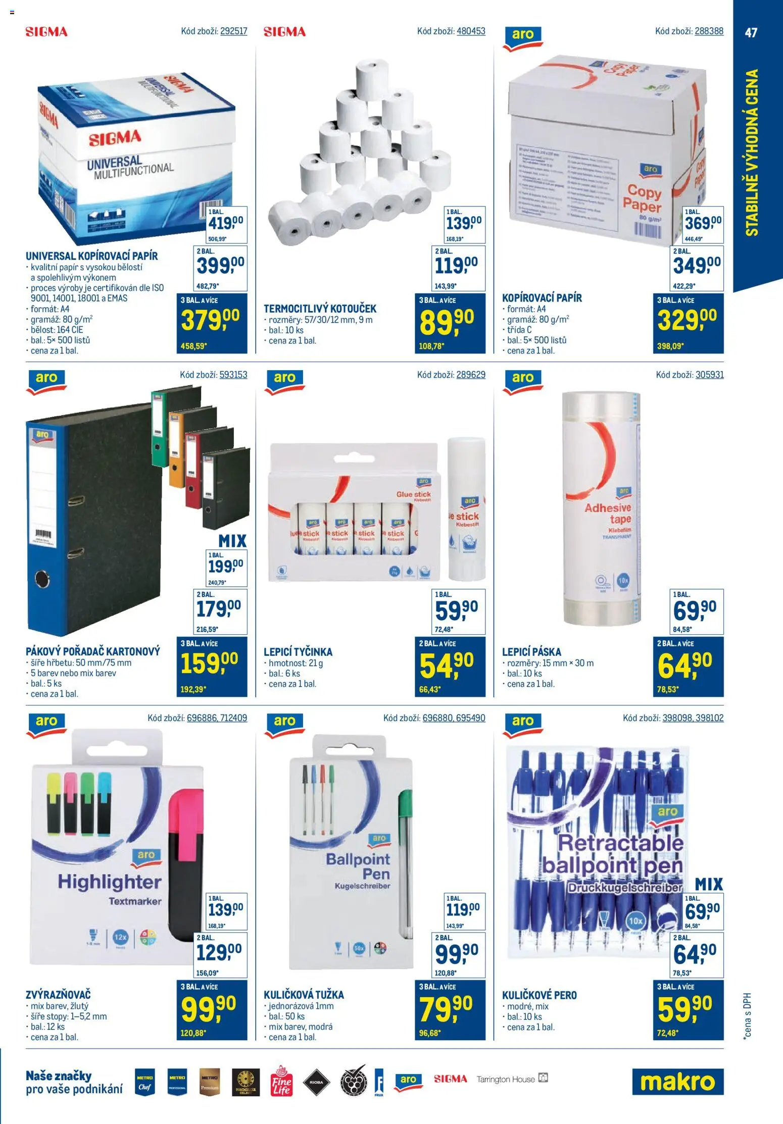Makro leták - Stabilně výhodná cena - maloobchod od 24.09.2025 | Strana: 47 | Produkty: Pero, Tužka