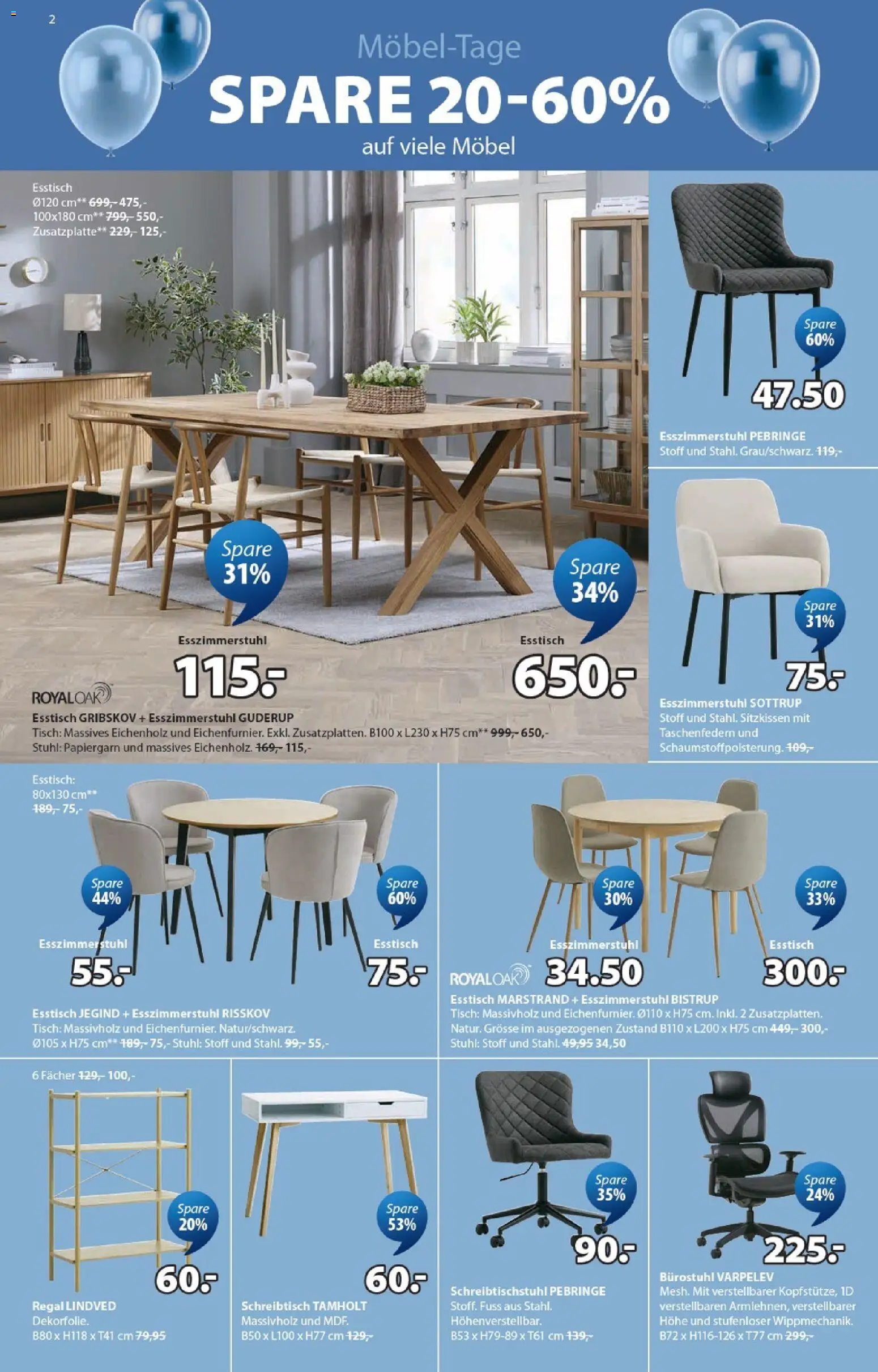 JYSK aktionen – gültig ab 14.04.2026 | Seite: 2 | Produkte: Tisch, Regal, Stuhl, Esstisch