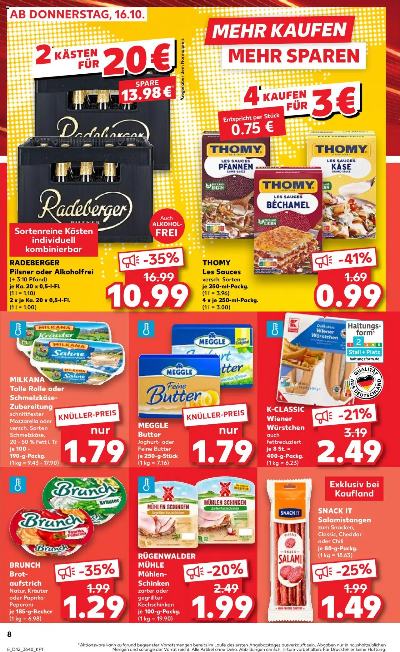 Kaufland prospekt Frankfurt (Oder)	 – gültig ab 16.10.2025 | Seite: 8 | Produkte: Käse, Milkana, Paprika, Chili