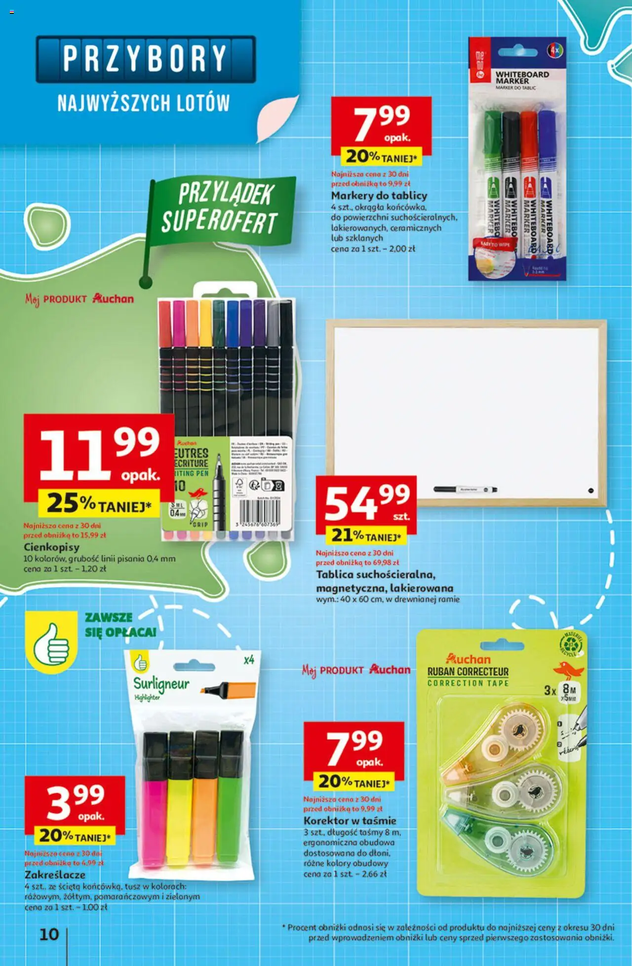 Auchan Gazetka - Odlotowe ceny na start szkoły Hipermarket od 14.08.2025 | Strona: 10 | Produkty: Korektor
