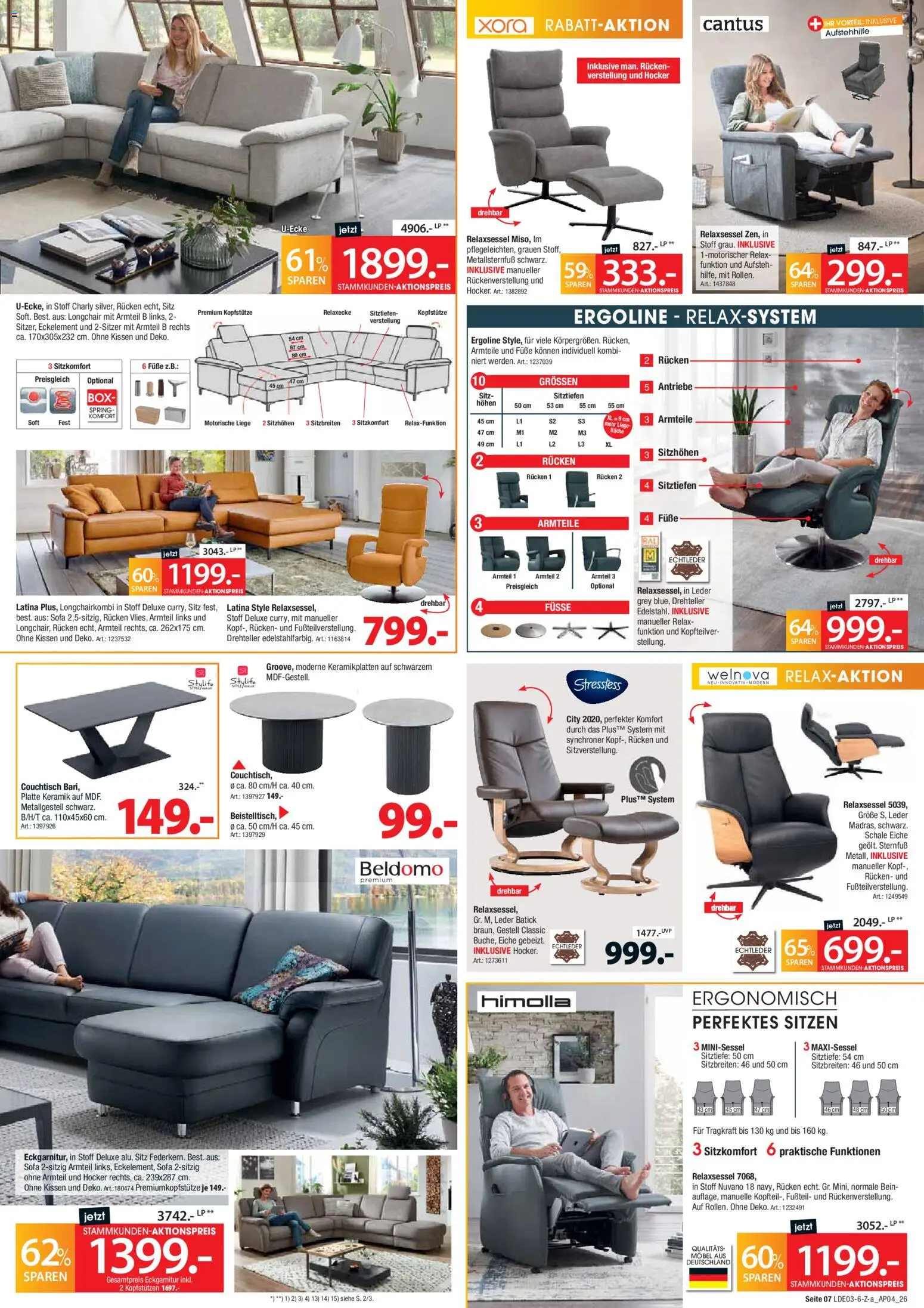 Zurbrüggen Best Deals – gültig ab 28.03.2026 | Seite: 7 | Produkte: Relaxsessel, Sofa, Couchtisch, Liege