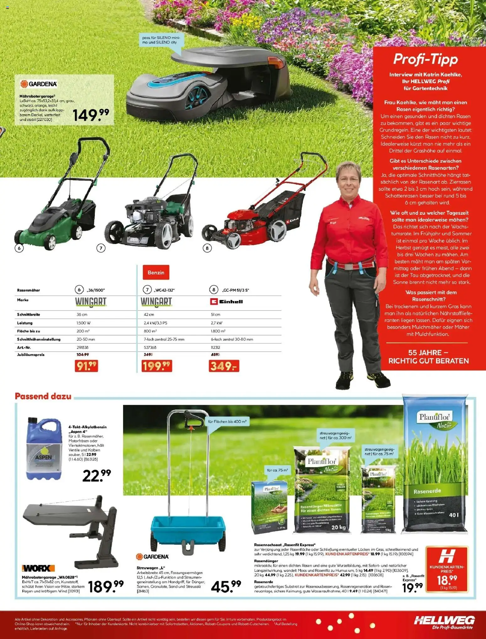 HELLWEG Flugblatt	 gültig ab 01.04.2026 | Seite: 23 | Produkte: Rasenmäher