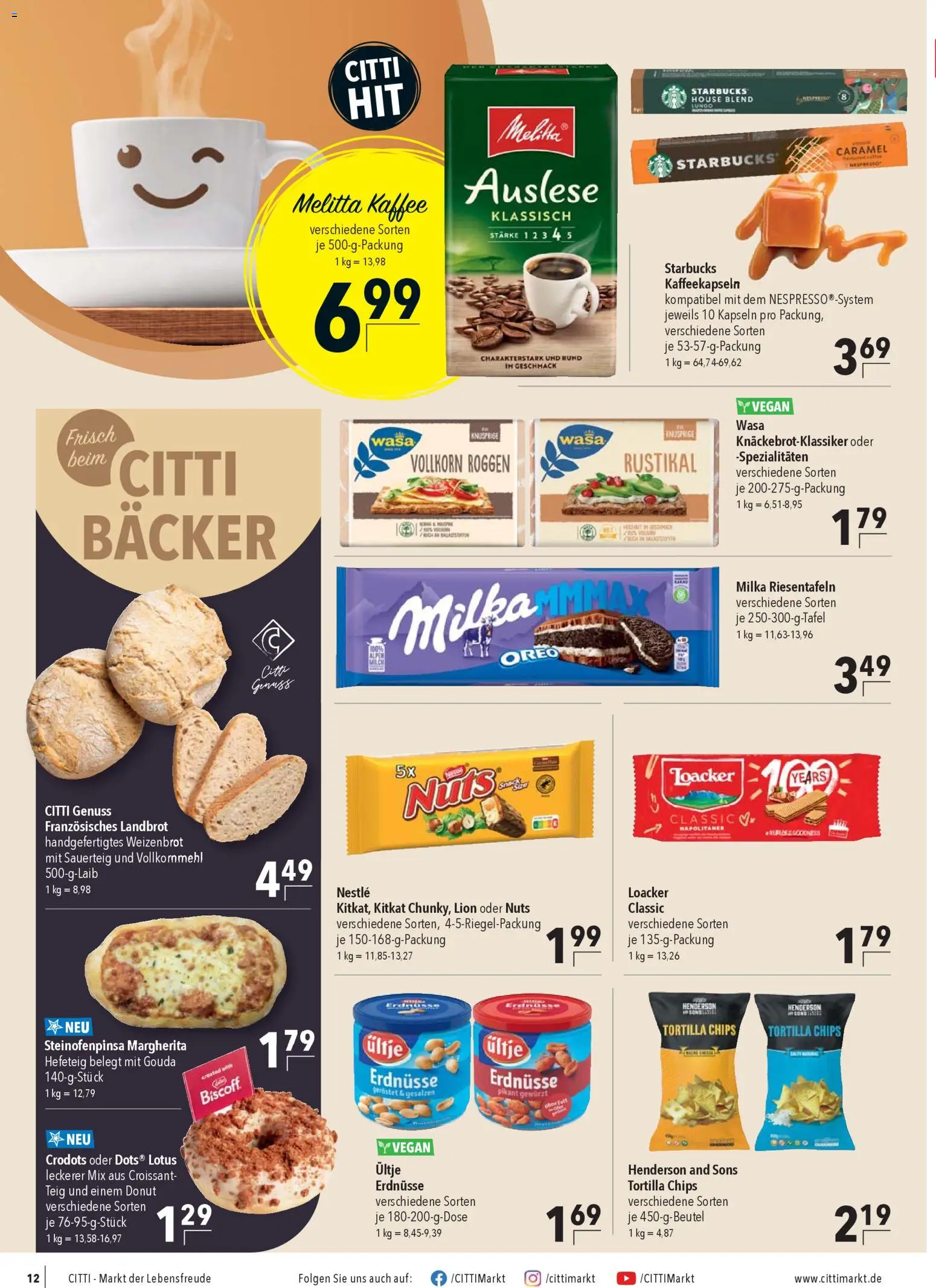 CITTI Markt Prospekt 	 – gültig ab 19.11.2025 | Seite: 14 | Produkte: Gouda, Milka, Croissant, Chips