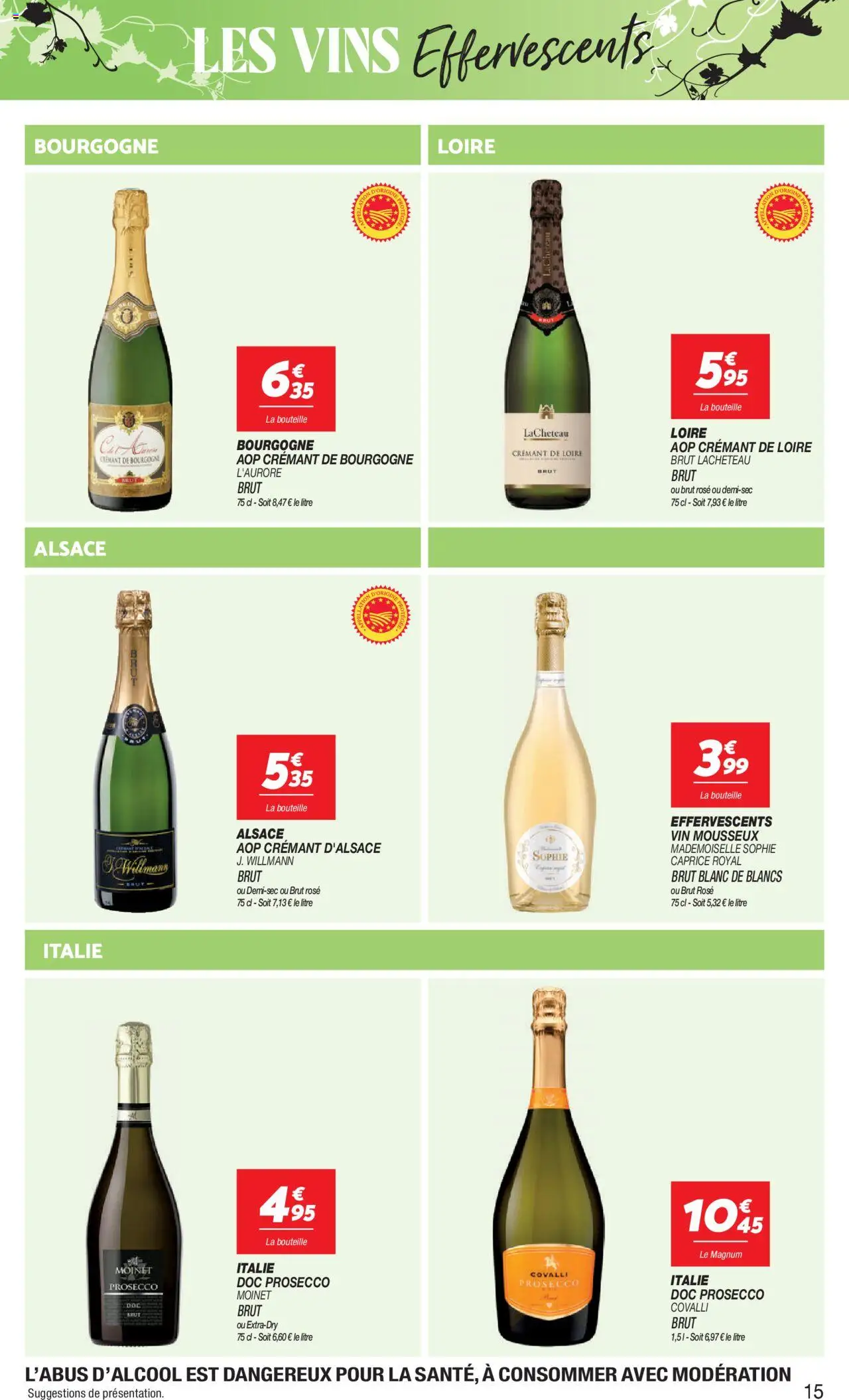  | Page: 15 | Produits: Vin mousseux, Crémant de bourgogne, Vin, Crémant d'alsace