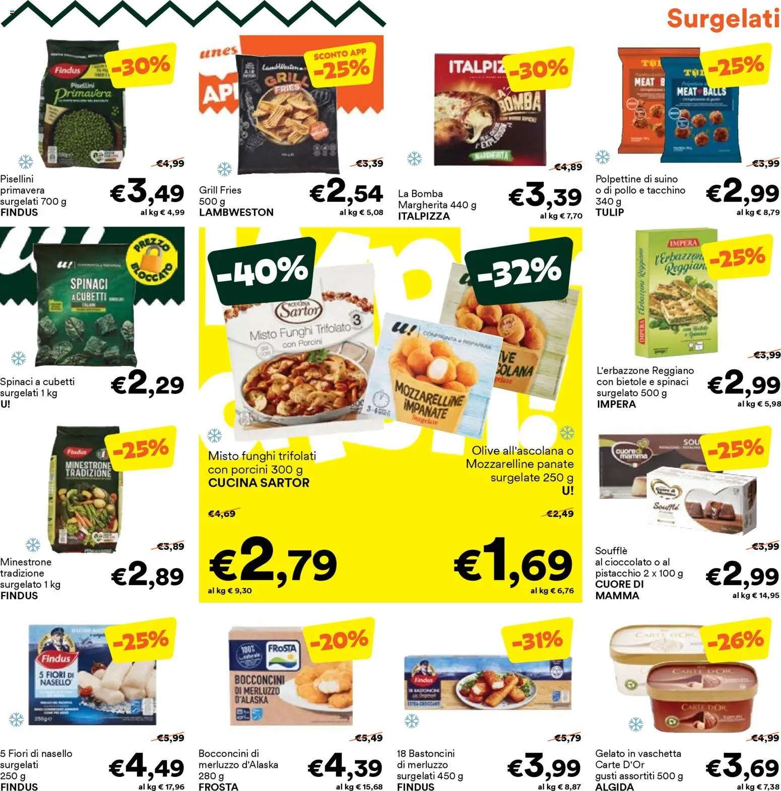 Volantino Unes del 14.12.2025 | Pagina: 9 | Prodotti: Minestrone, Cioccolato, Gelato, Tacchino