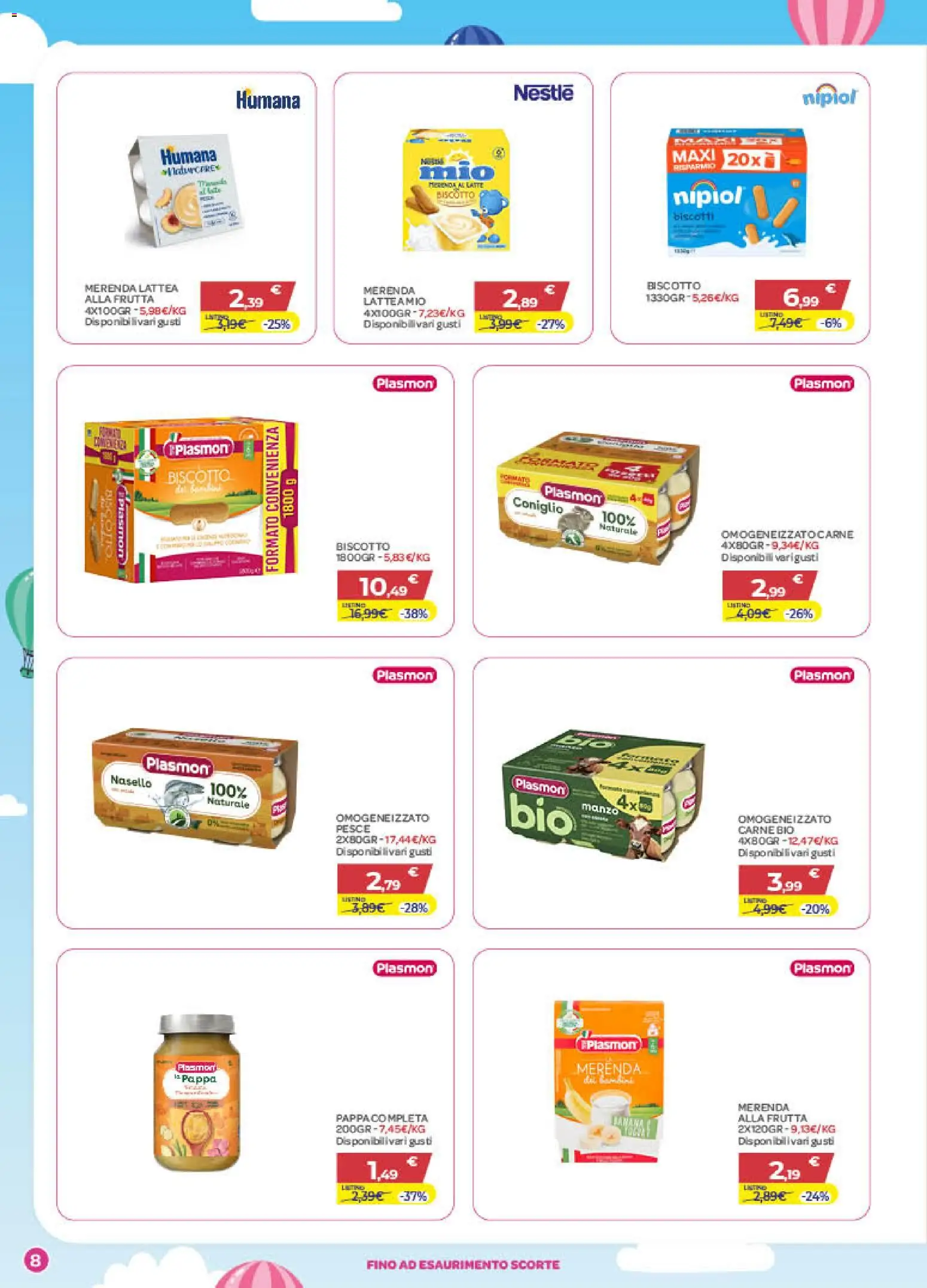 Volantino Bimbo store del 26.03.2026 | Pagina: 8 | Prodotti: Pesce, Biscotti, Frutta, Nasello