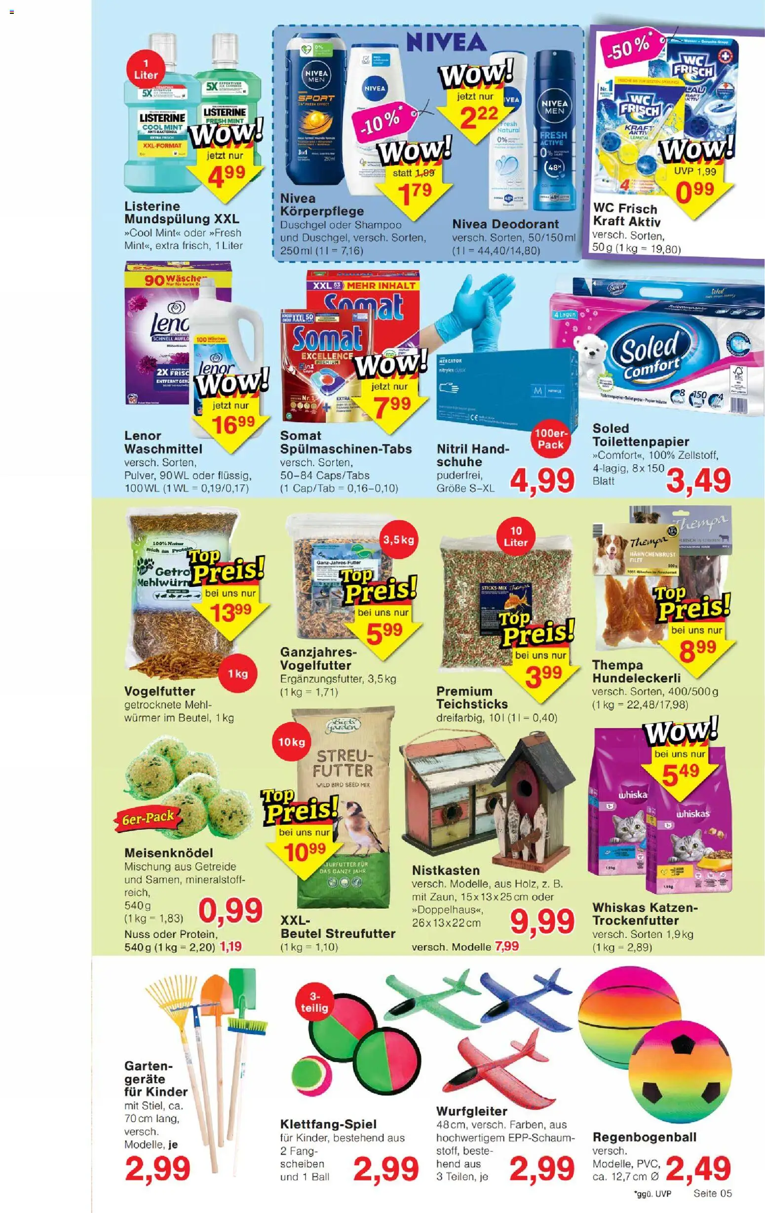 Wiglo Wunderland Prospekt – gültig ab 30.03.2026 | Seite: 5 | Produkte: Getreide, Whiskas, Listerine, Hahnchenbrust