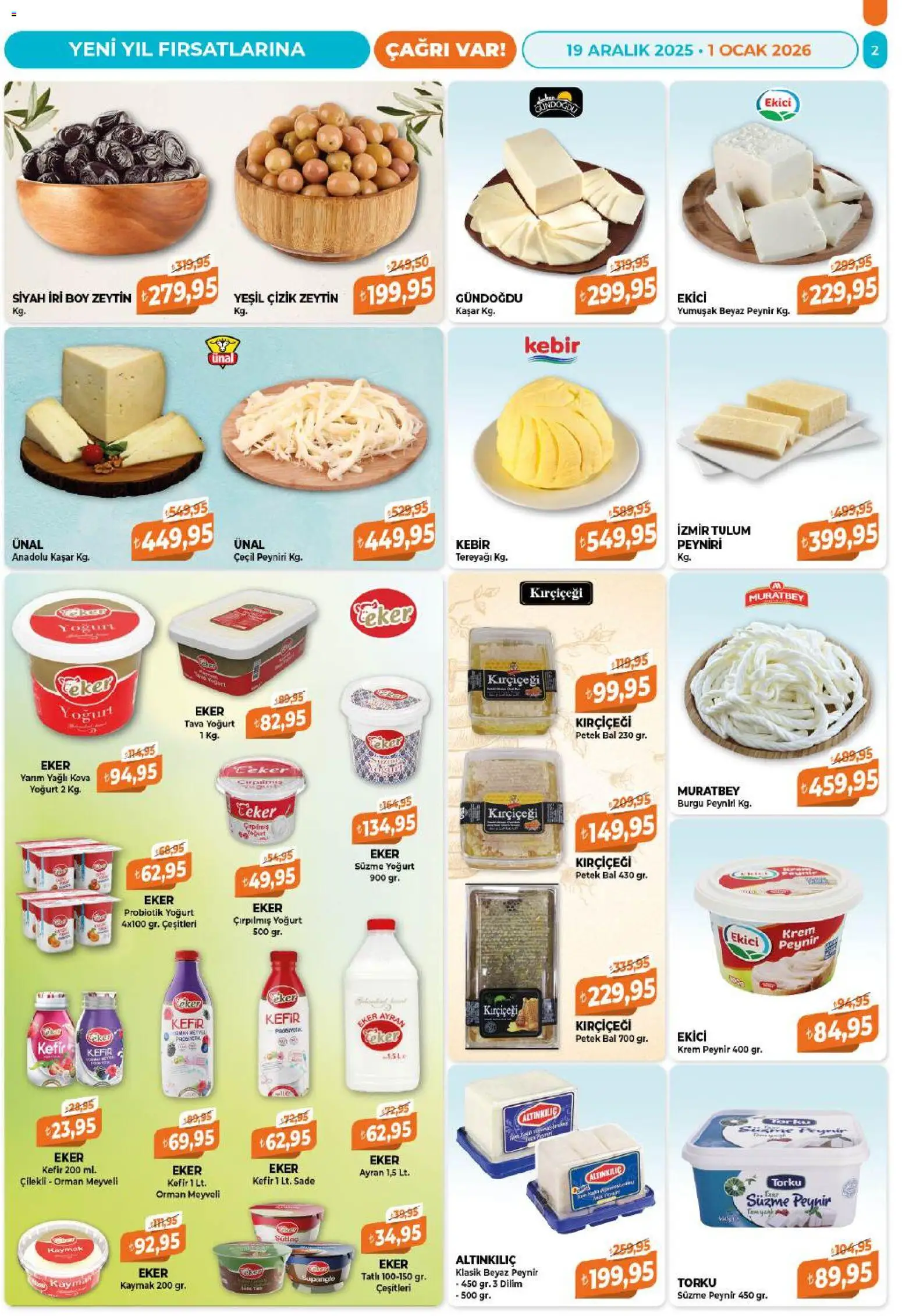 Çağrı Market Katalog - 19.12.2025 tarihinden itibaren geçerlidir | Sayfa: 2 | Ürünler: Krem, Ekici, Tulum, Zeytin