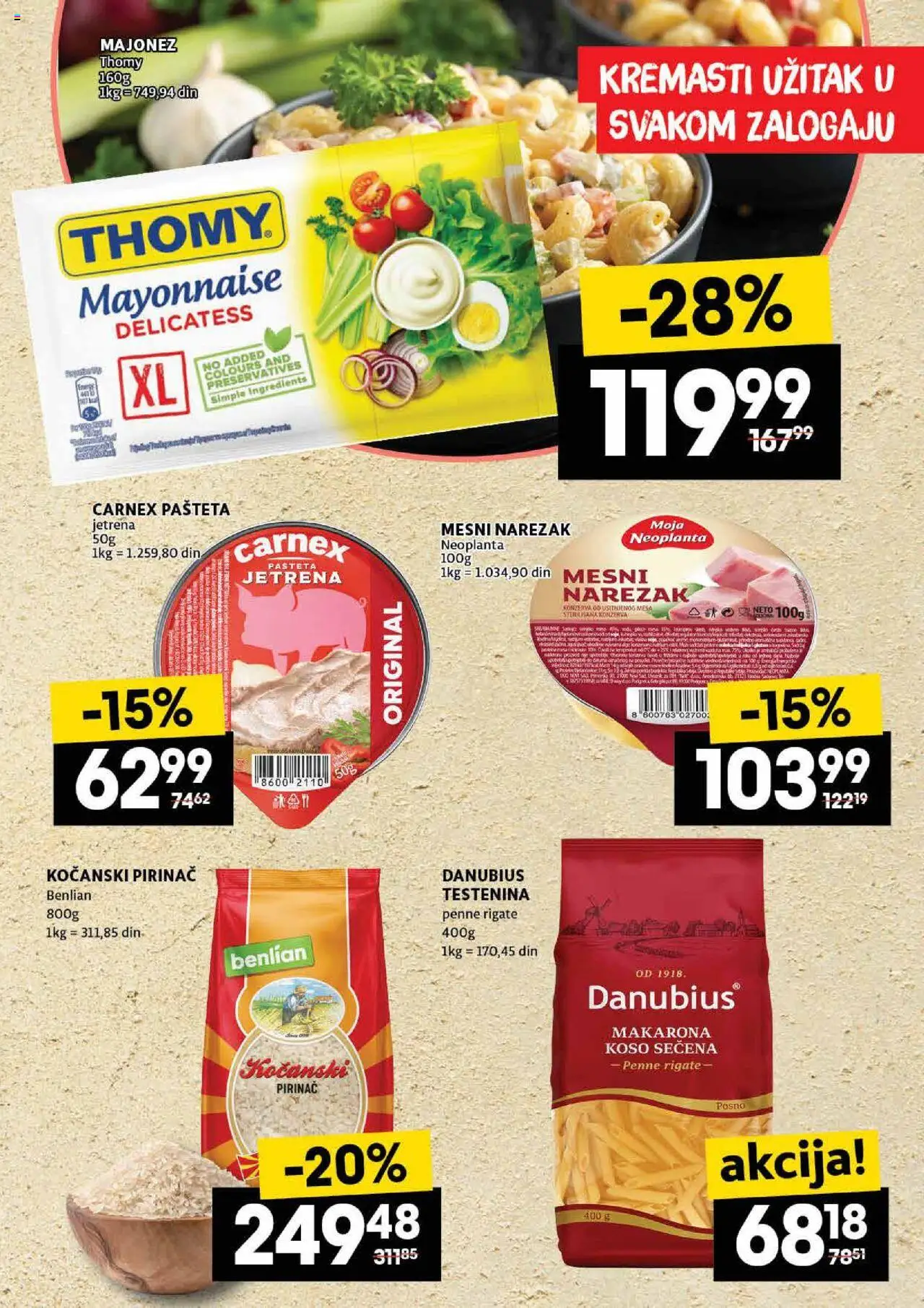 Idea katalog - važi od 04.09.2025 | Strana: 13 | Proizvode: Majonez, Pirinač, Mesni narezak, Pašteta