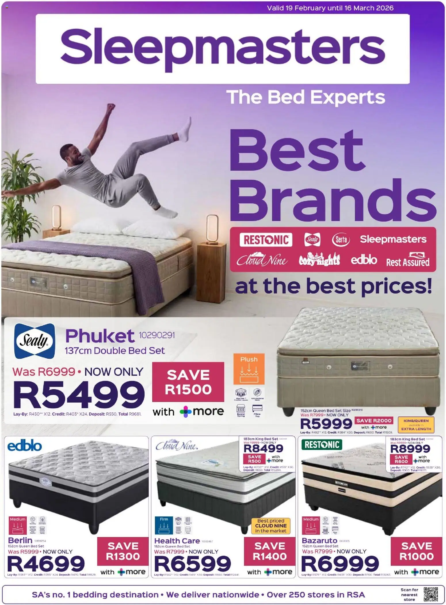 New Sleepmasters catalogue – valid from 19.02.2026 | Page: 1 | Products: Double bed, Queen bed, King bed, Bed