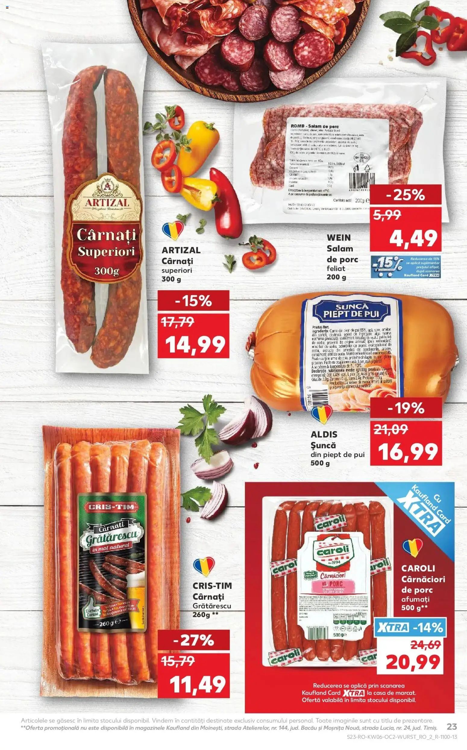 Noul catalog Kaufland – valabil de la 04.02.2026 | Pagină: 23 | Produse: Salam, Șuncă, Apă, Sare