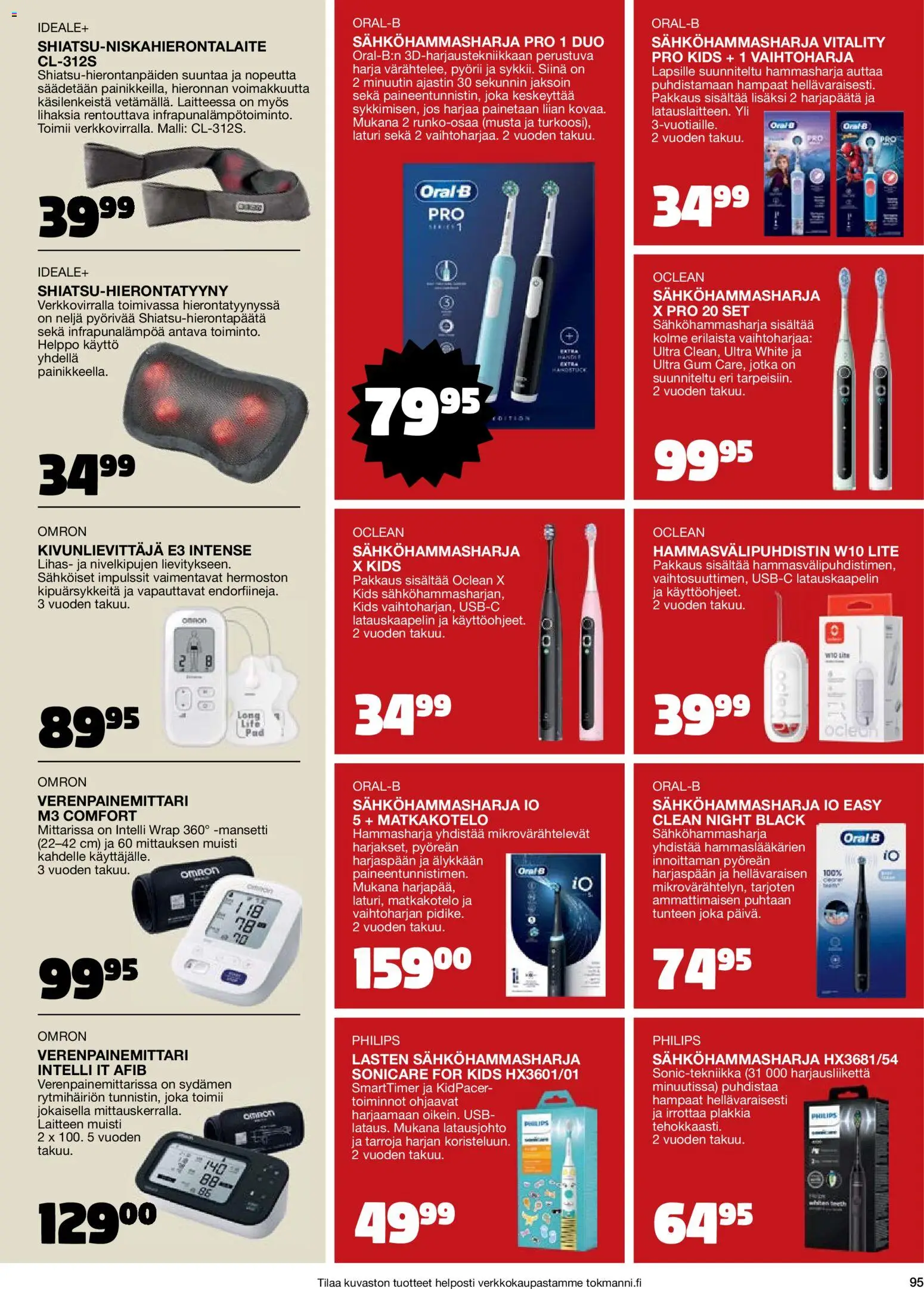 Tokmanni - Joulukuvasto 2025 – voimassa 30.10.2025 alkaen | Sivu: 95 | Tuotteet: Sähköhammasharja, Harja, Hammasharja, Laturi