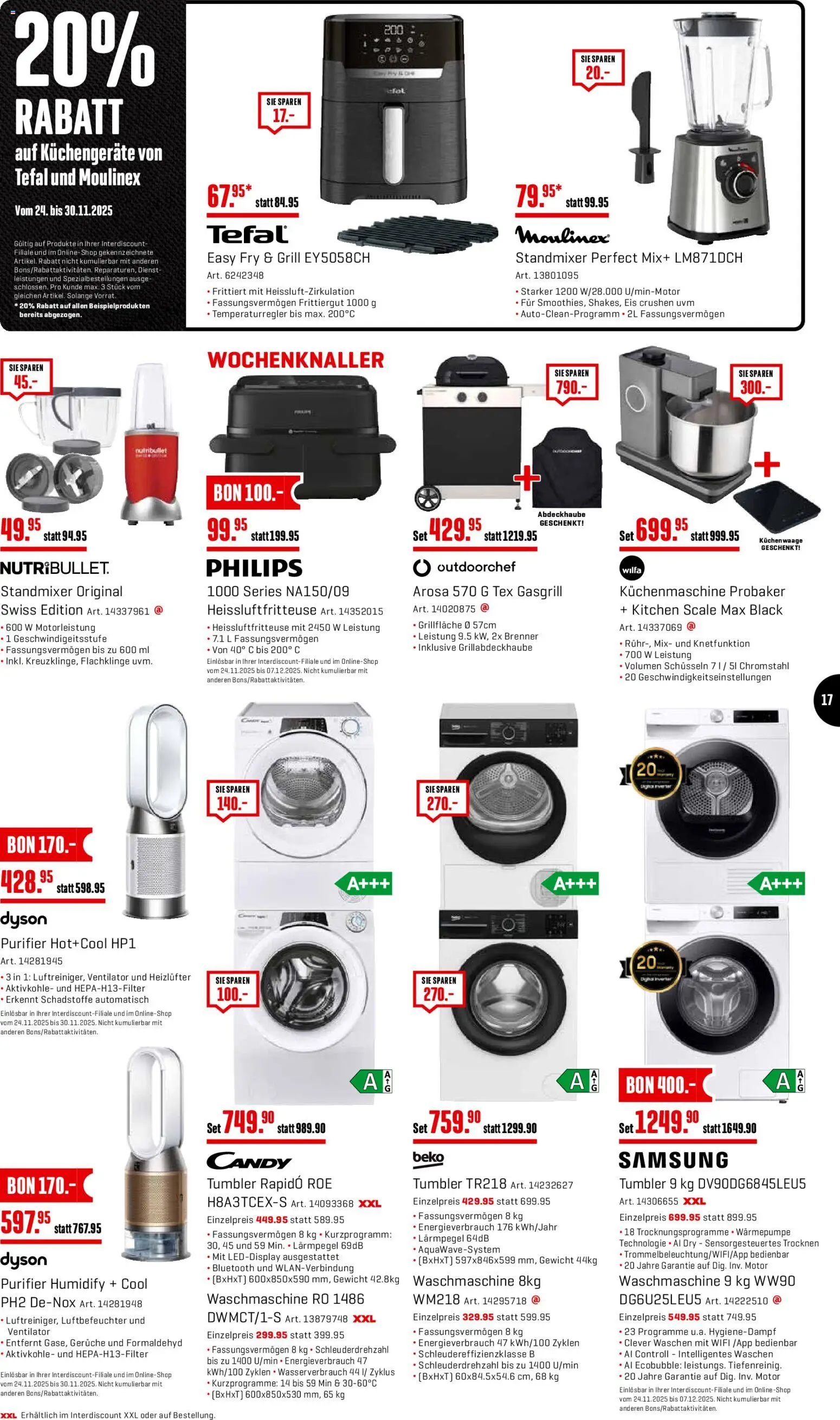 Interdiscount - Black Friday – gültig ab 24.11.2025 | Seite: 17 | Produkte: Eis, Heißluftfritteuse, Ventilator, Philips