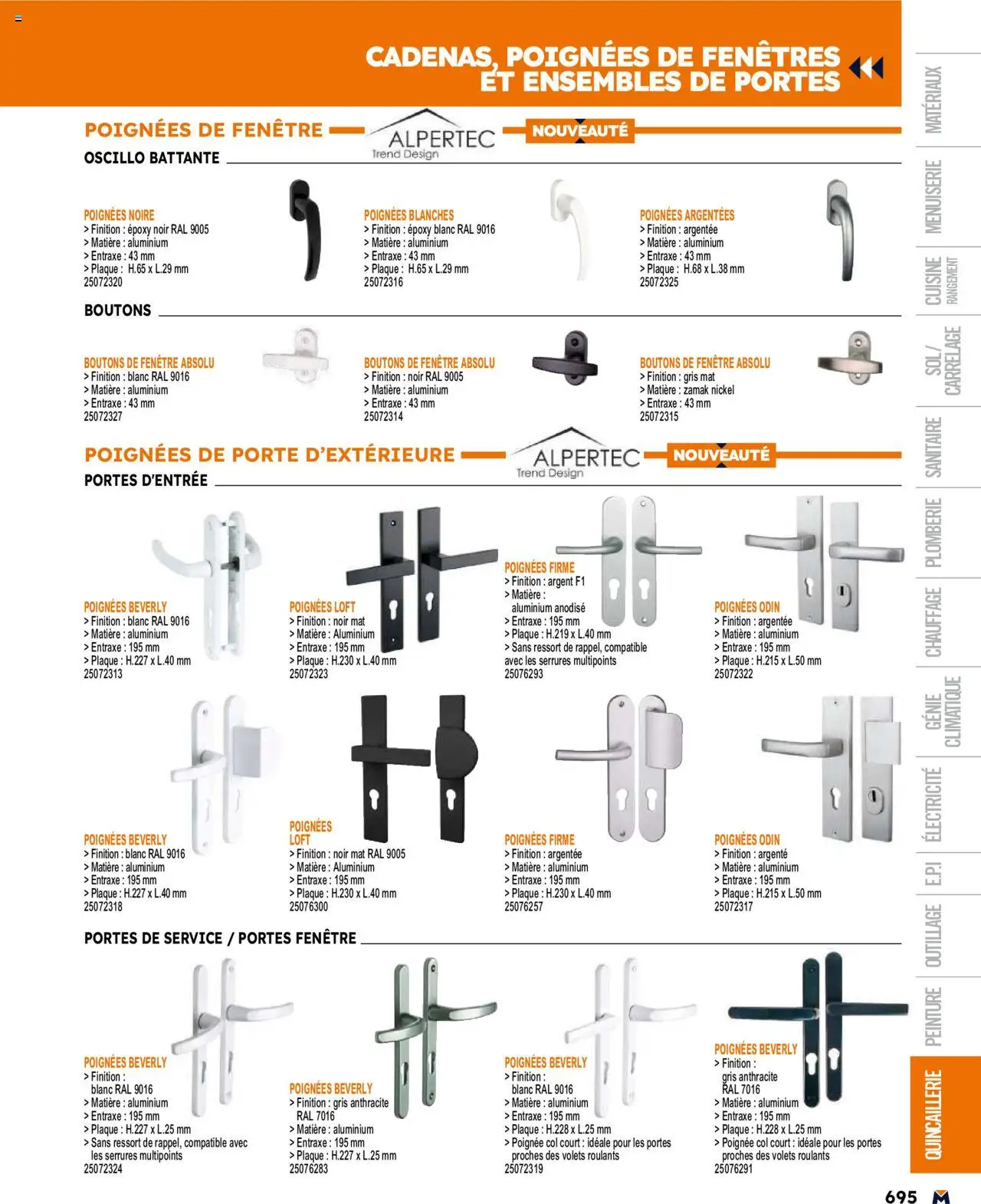  | Page: 695 | Produits: Porte, Poignées, Portes