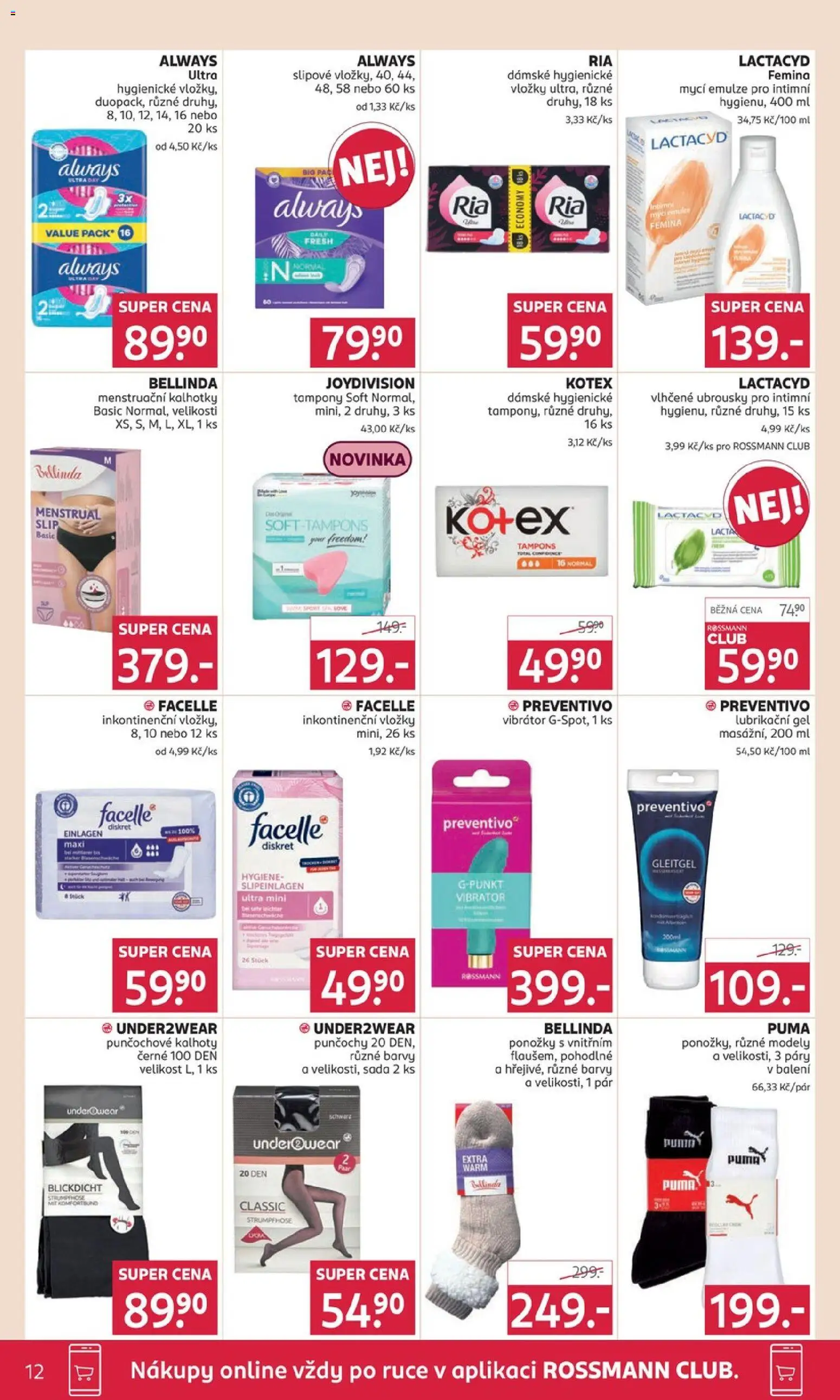 Rossmann Black Friday od 19.11.2025 | Strana: 12 | Produkty: Vlhčené ubrousky, Vložky, Barvy, Tampony