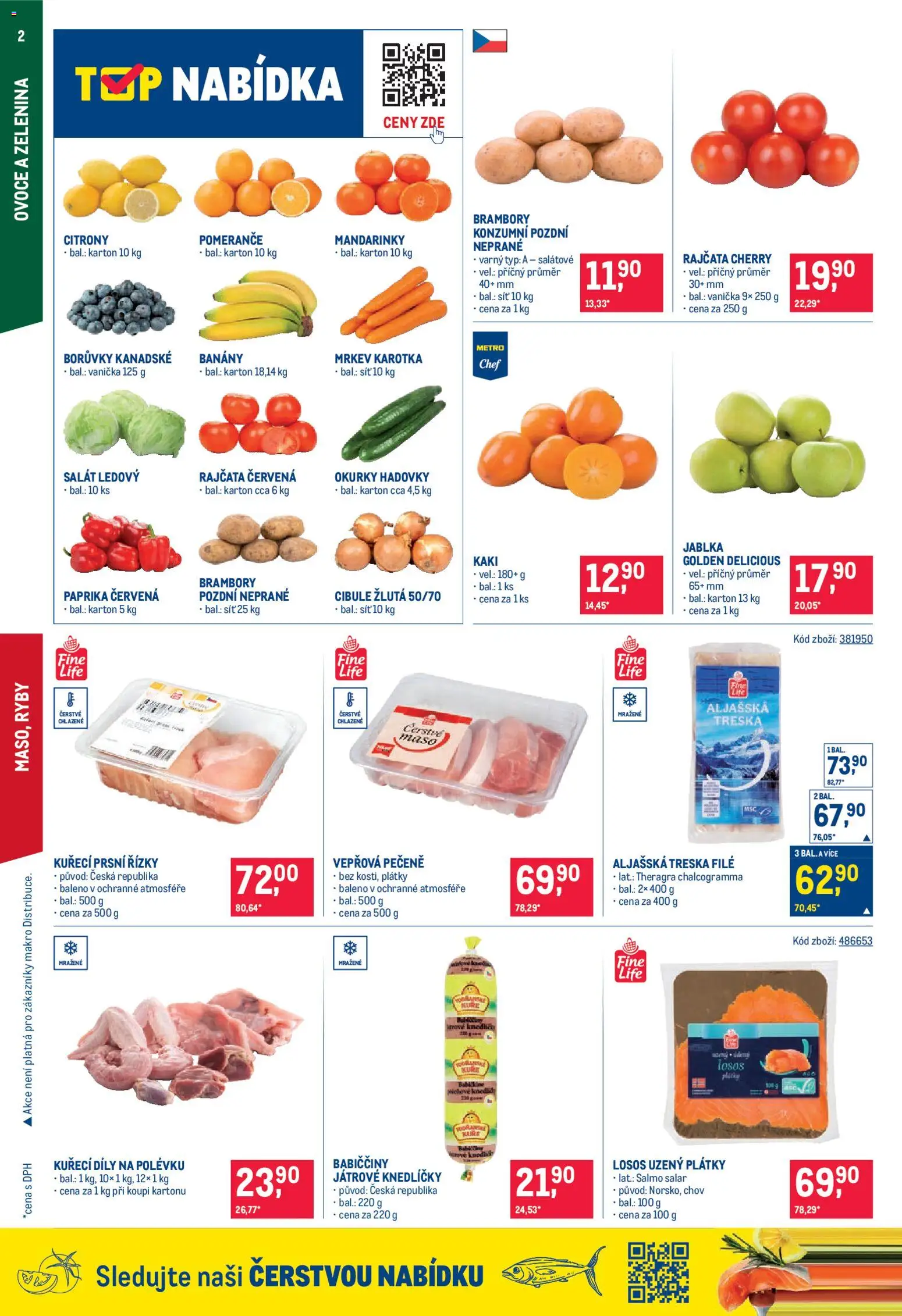 Makro leták - Maloobchod od 03.12.2025 | Strana: 2 | Produkty: Okurky, Losos, Paprika, Paprika červená