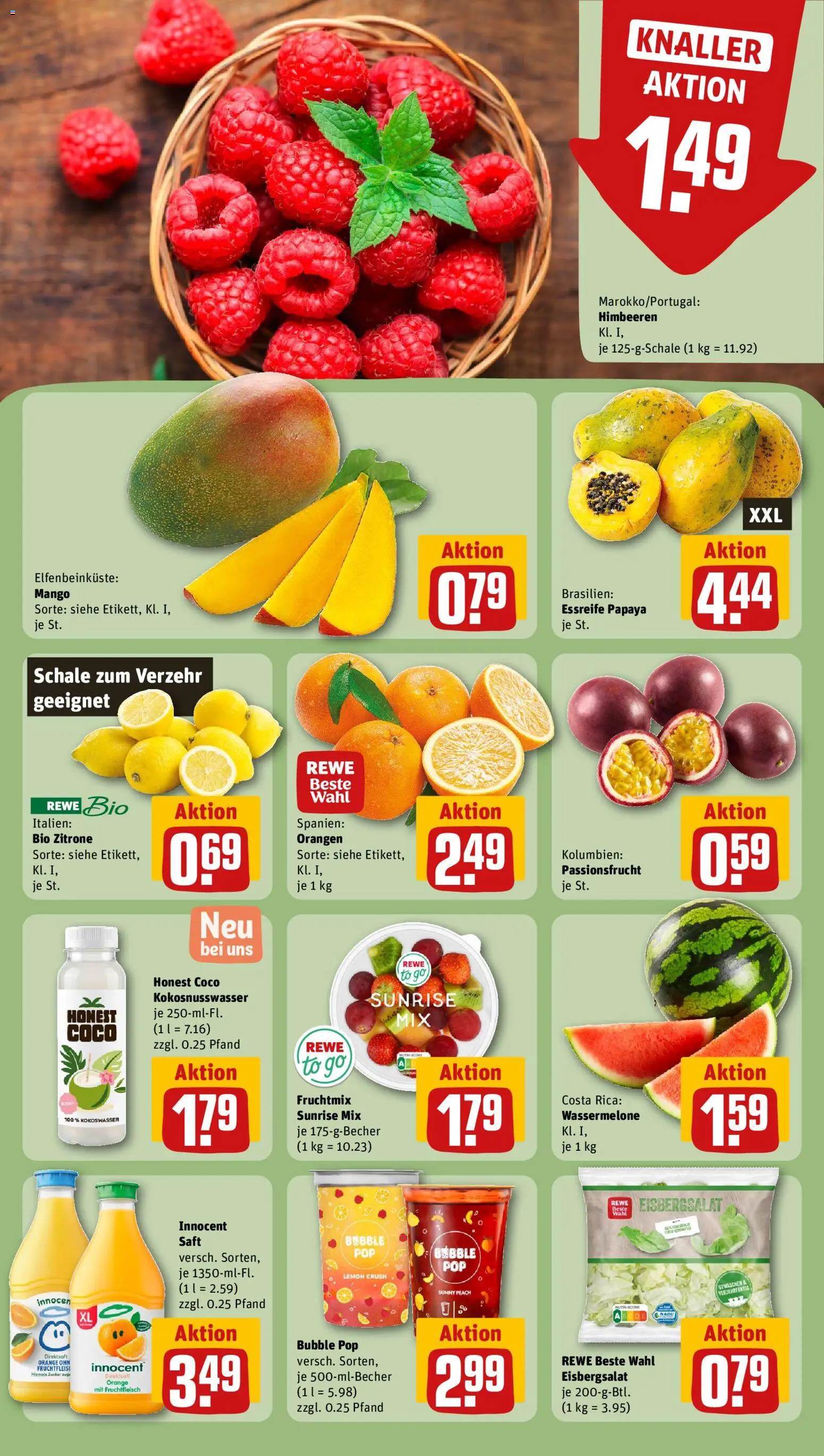 Rewe Prospekt 	 – gültig ab 27.04.2026 | Seite: 6 | Produkte: Himbeeren, Orangen, Eisbergsalat, Zitrone