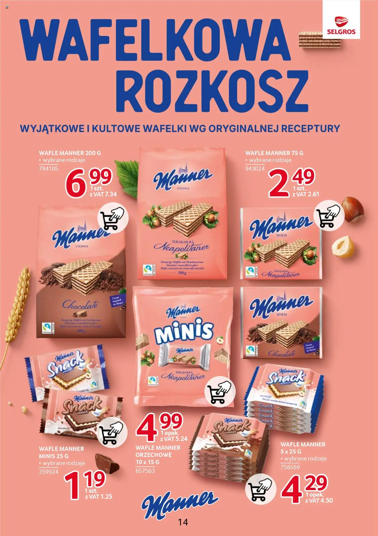 Selgros cash&carry Gazetka - Markowe produkty od 11.09.2025 | Strona: 14 | Produkty: Wafle, Wafelki