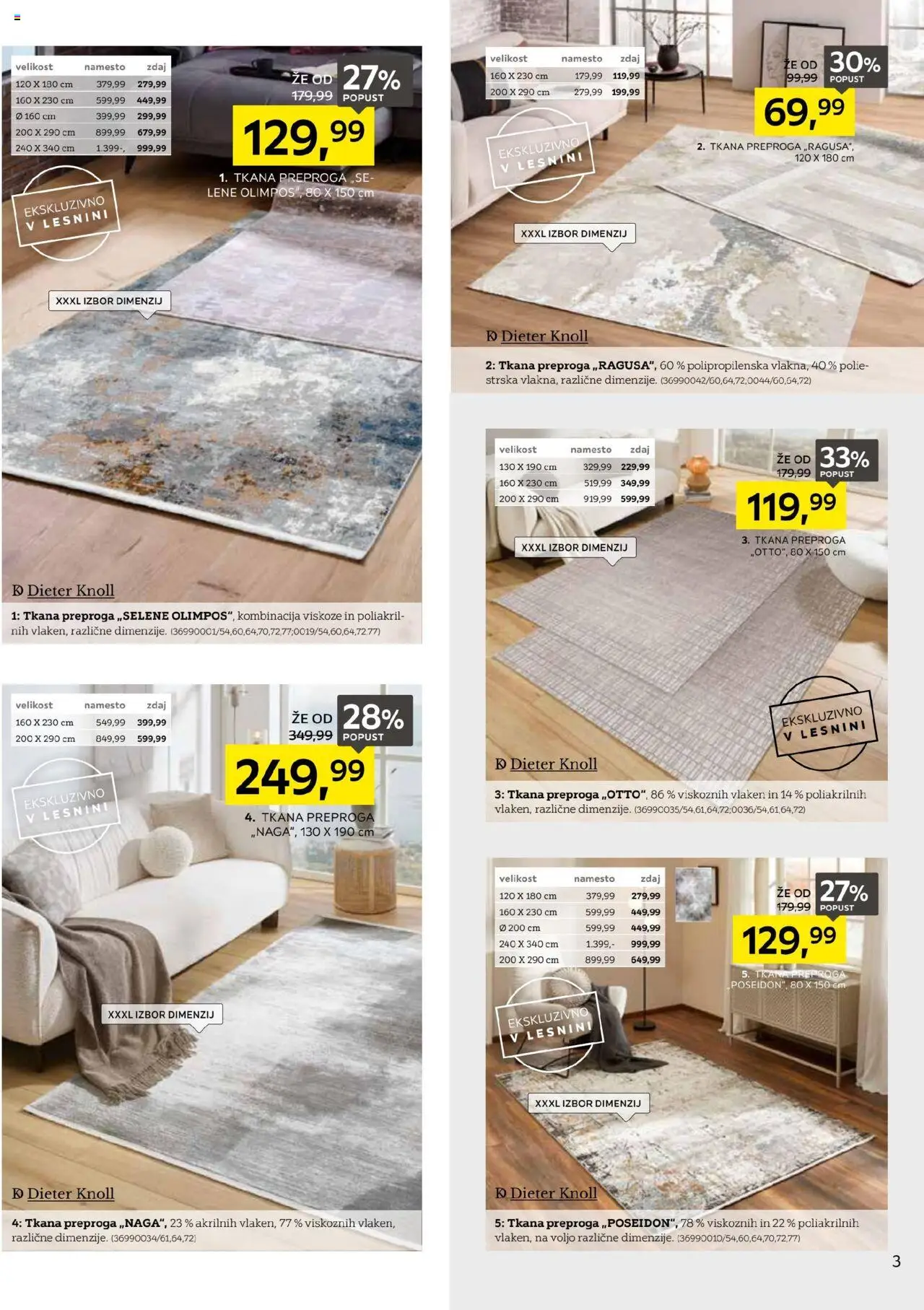 Novi XXXL Lesnina katalog ponudbe – veljaven od 30.09.2025 | Stran: 3 | Izdelki: Preproga