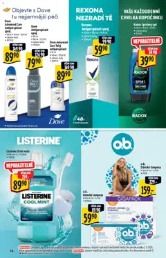Albert katalog - Supermarket od 10.09.2025 | Strana: 16 | Produkty: Sprchový gel, Antiperspirant, Listerine, Rexona